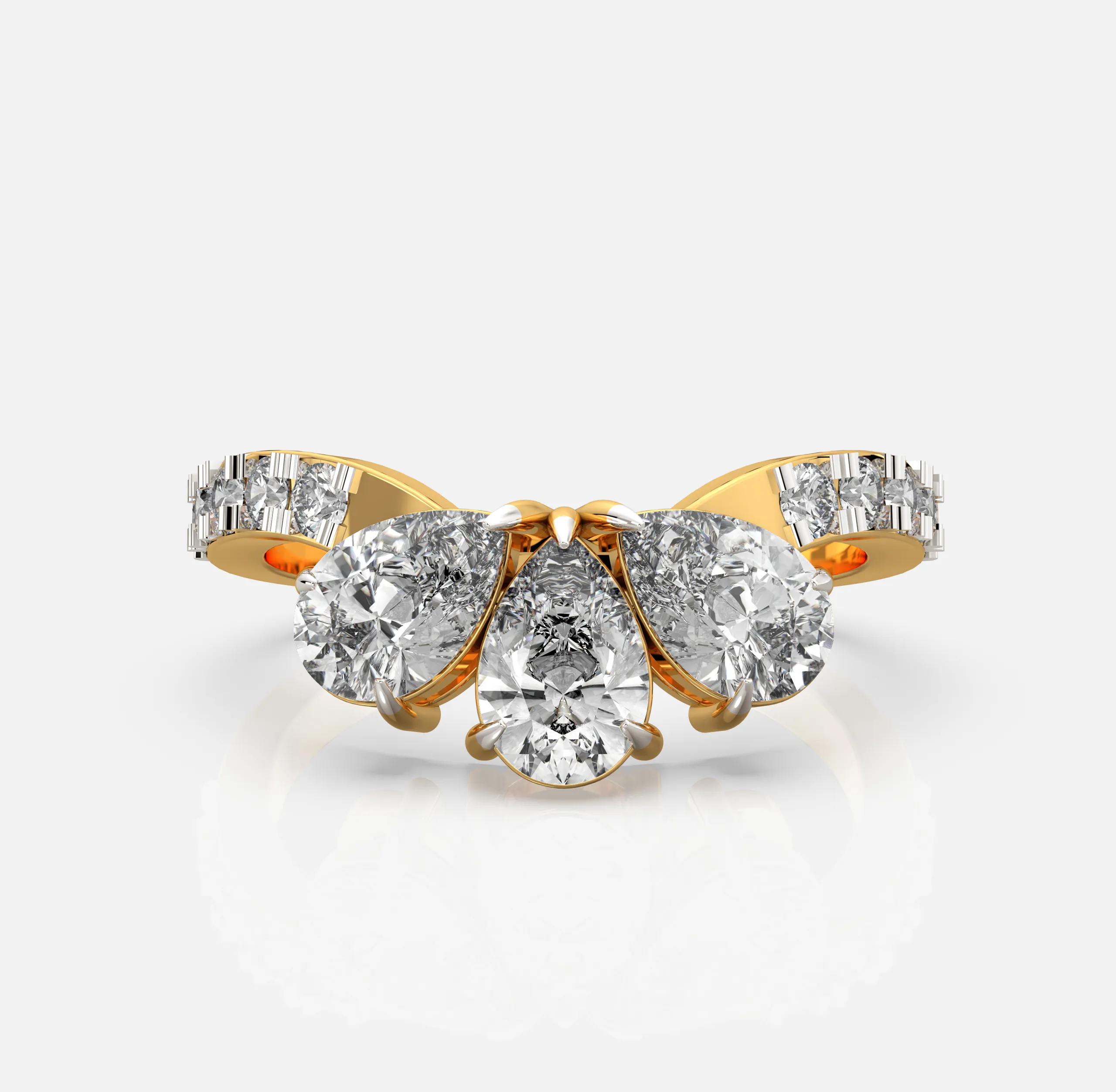 Sunset Petal Pear Ring