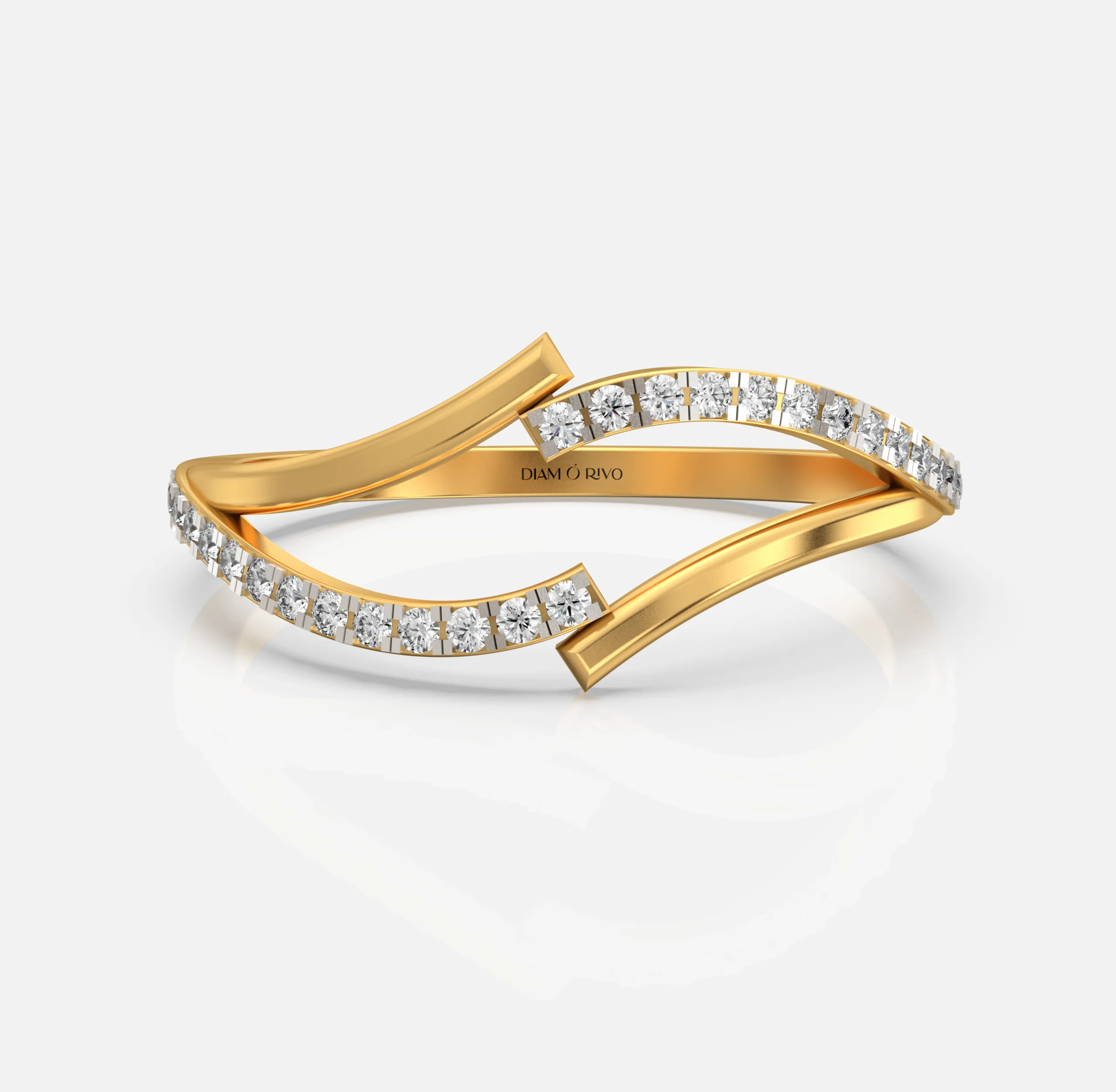 Wave Bypass Diamond Ring