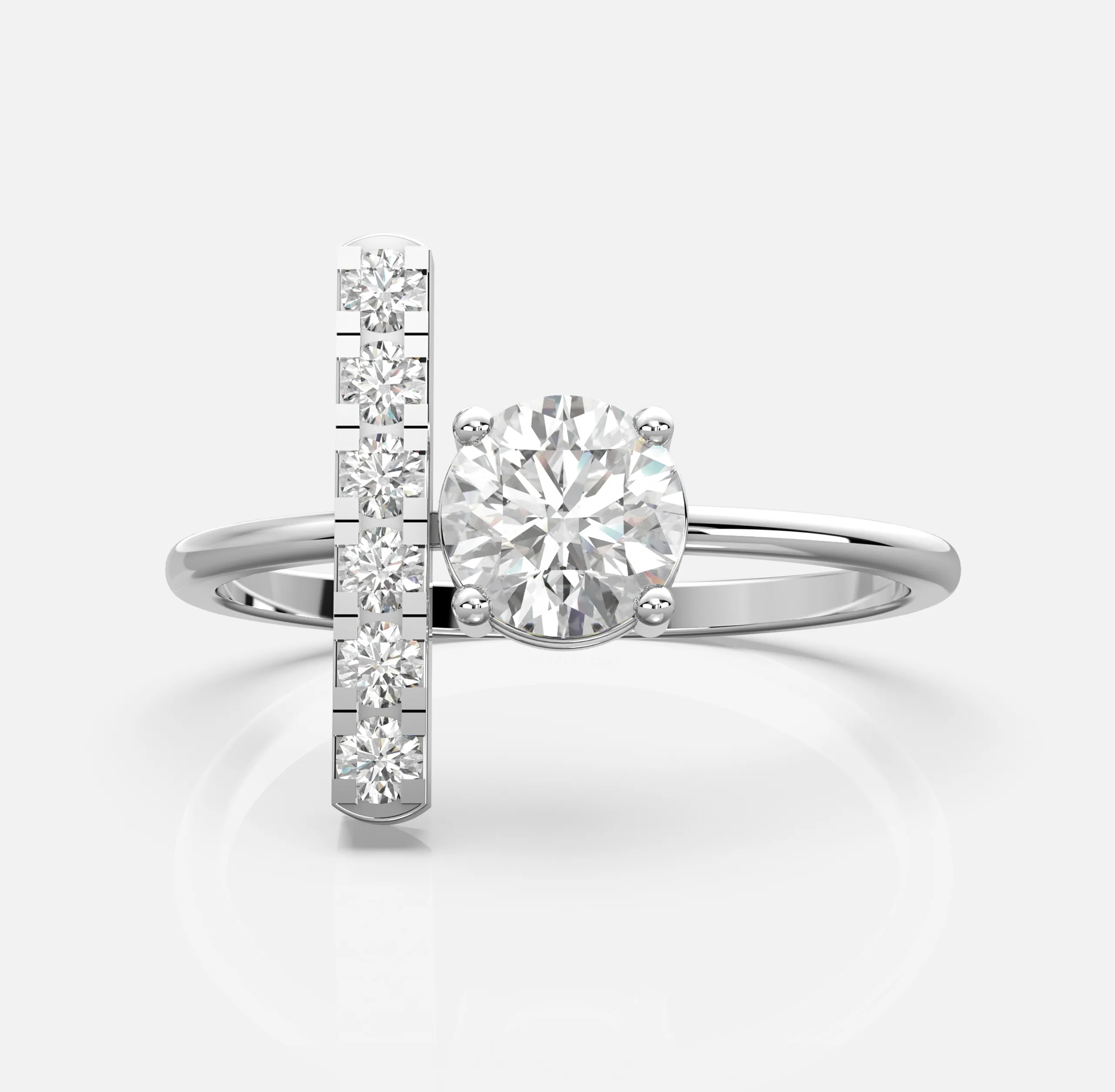 Vertical Grace Diamond Ring