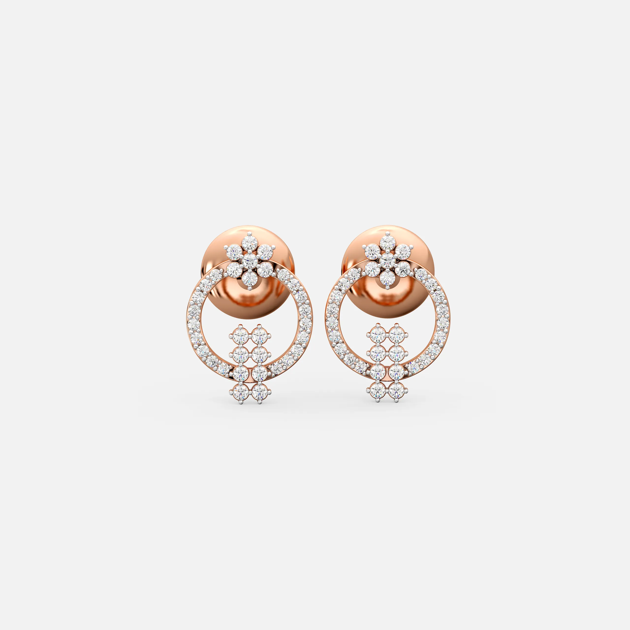 Diamond Halo Drop Studs
