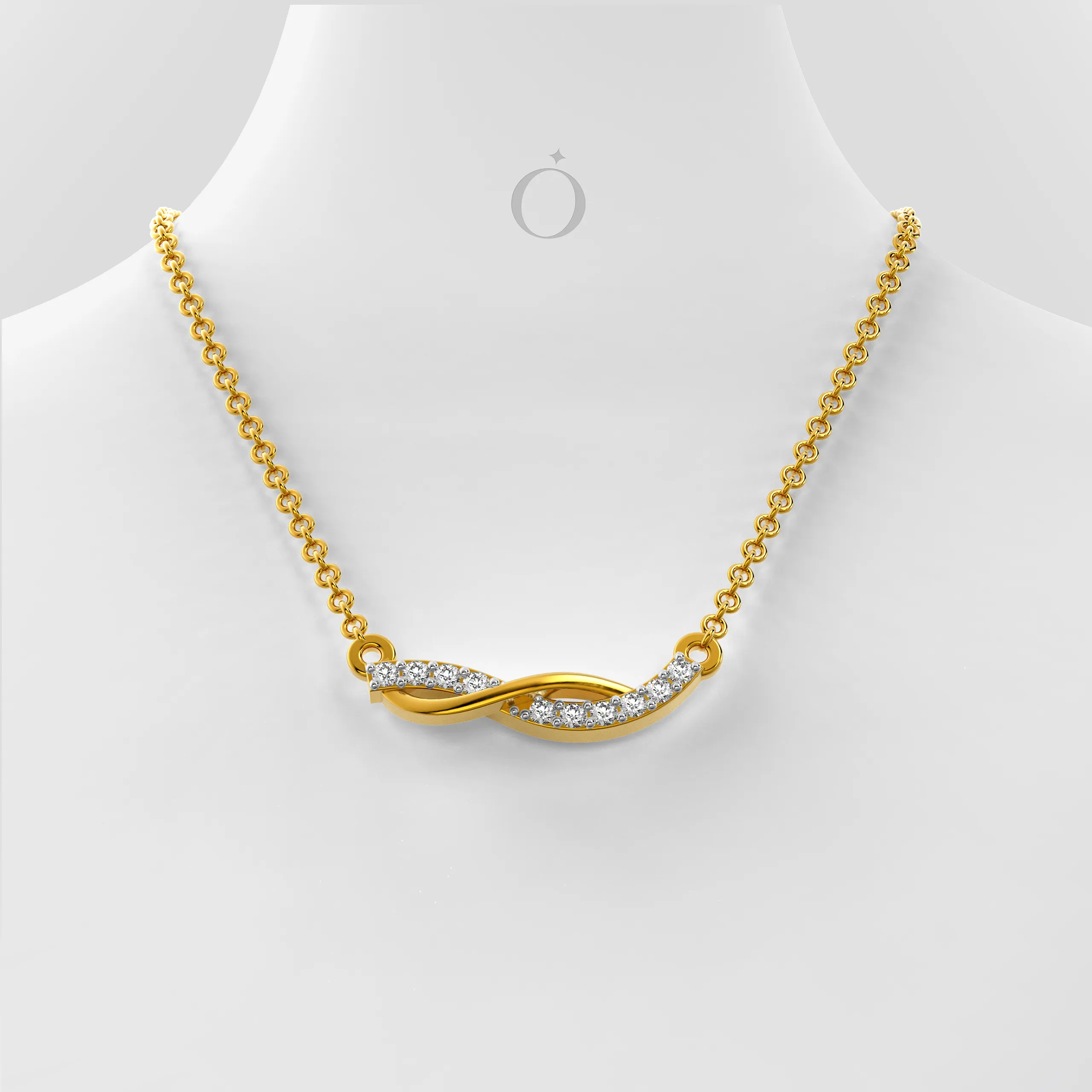 Infinity Wave Diamond Necklace