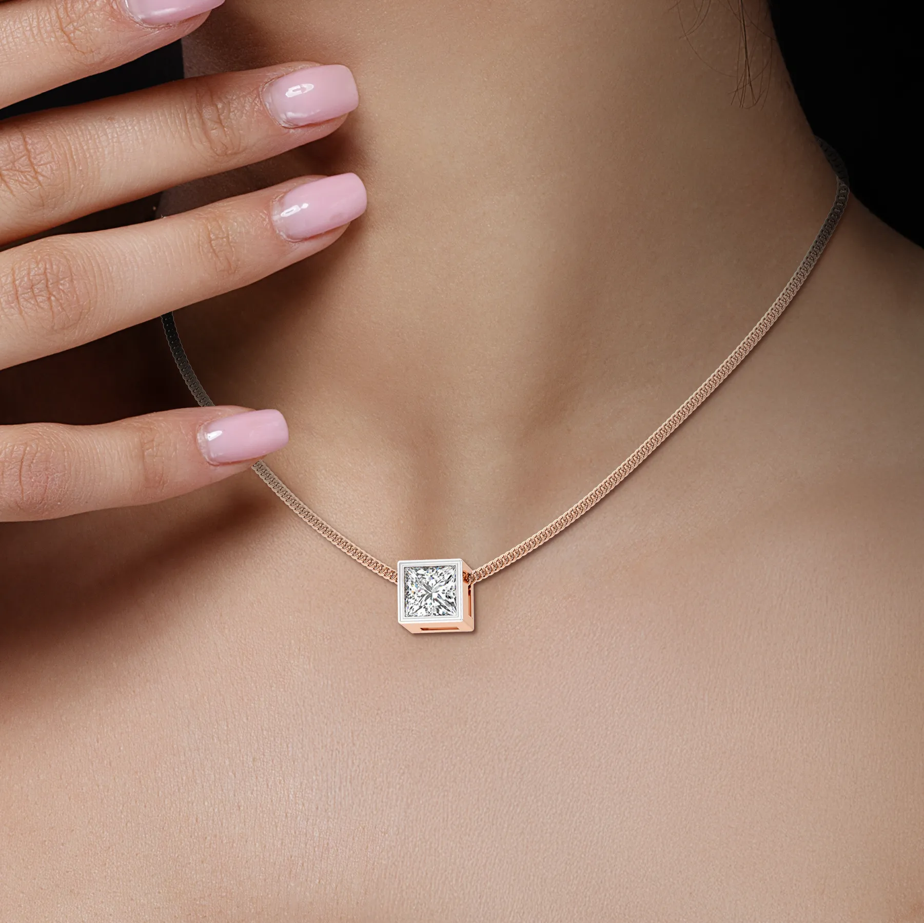 Luxe Square Diamond Pendant