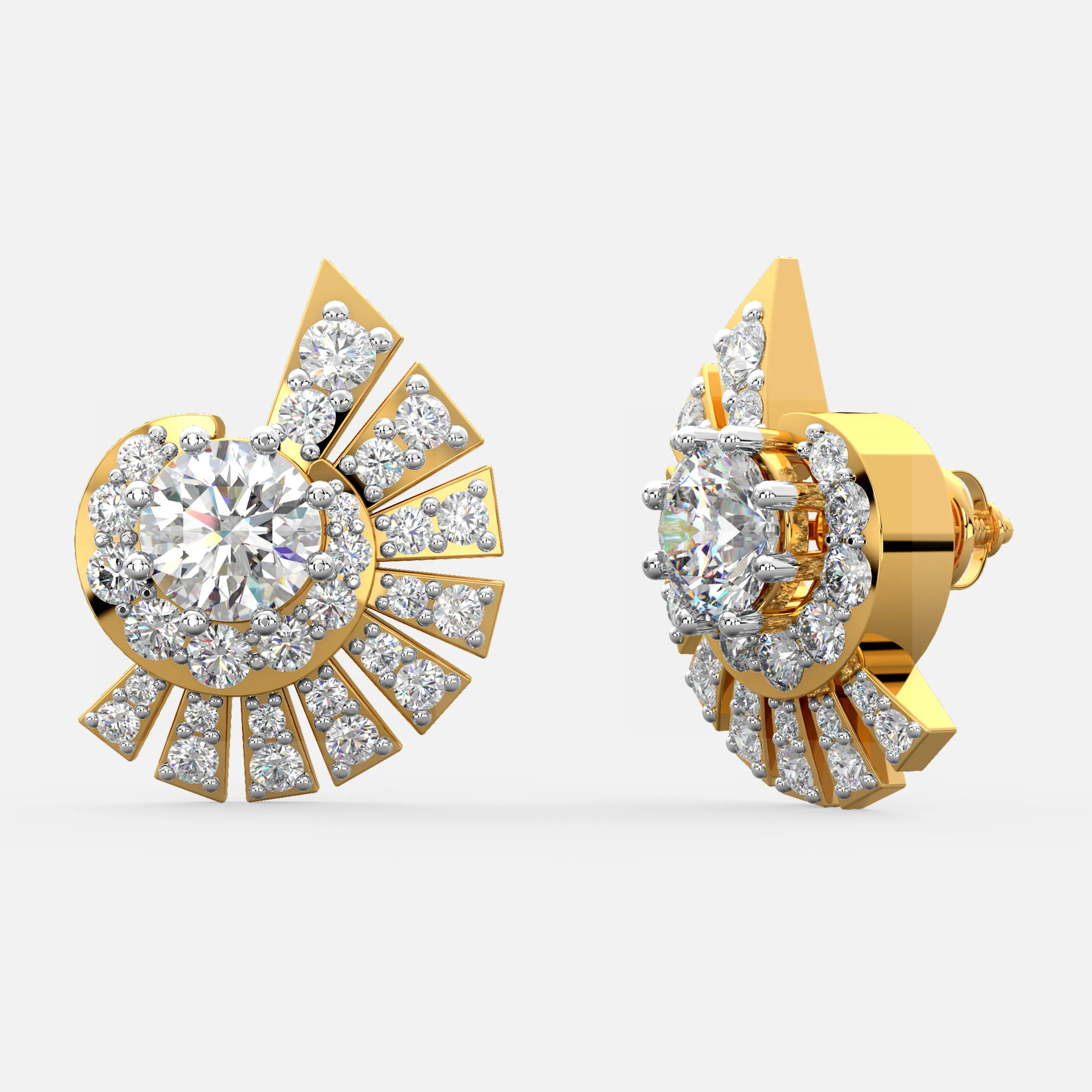 Radiant Fan Diamond Earrings