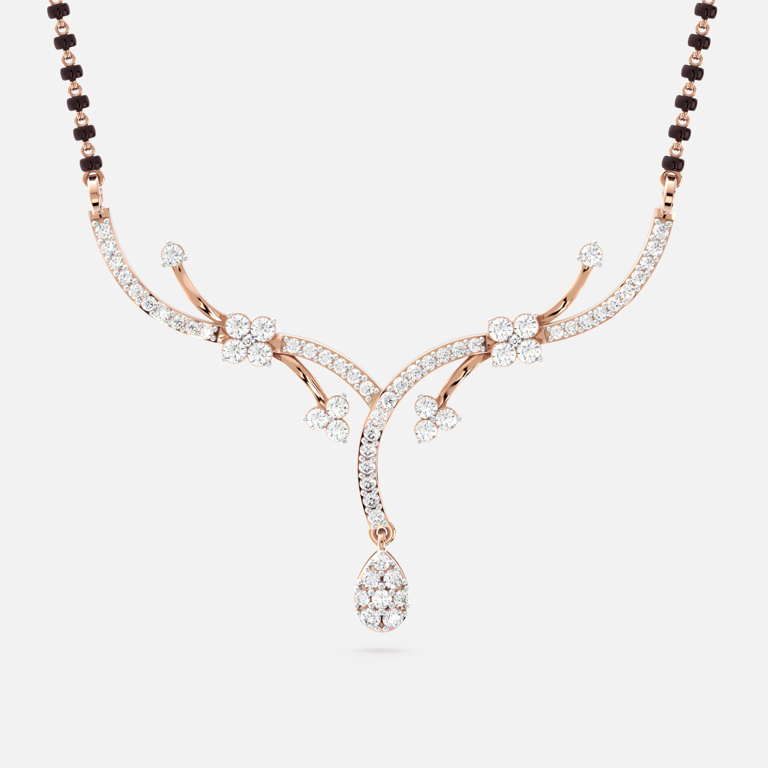 Floral Arc Diamond Mangalsutra
