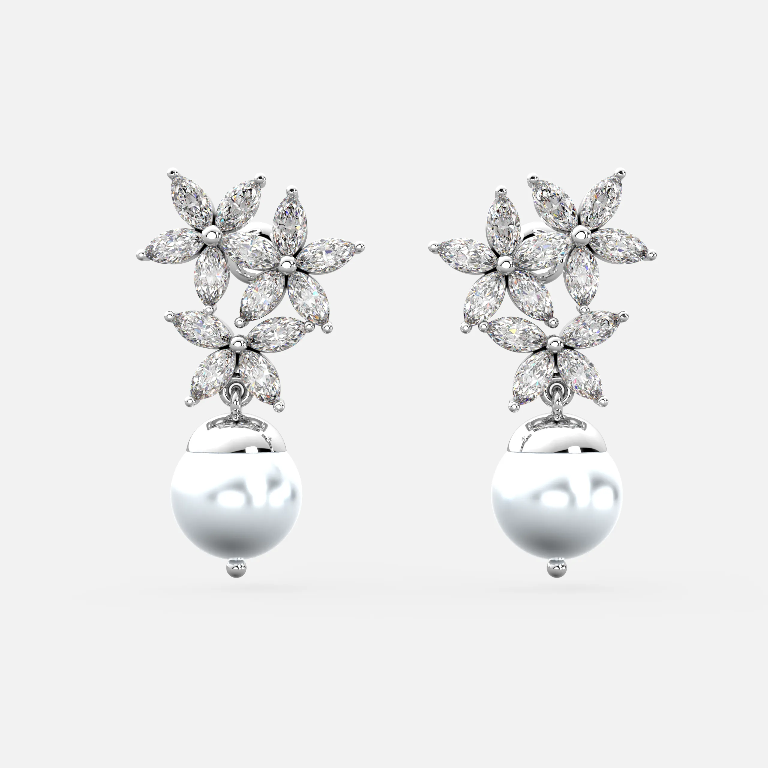 Celestial Bloom Pearl Earrings