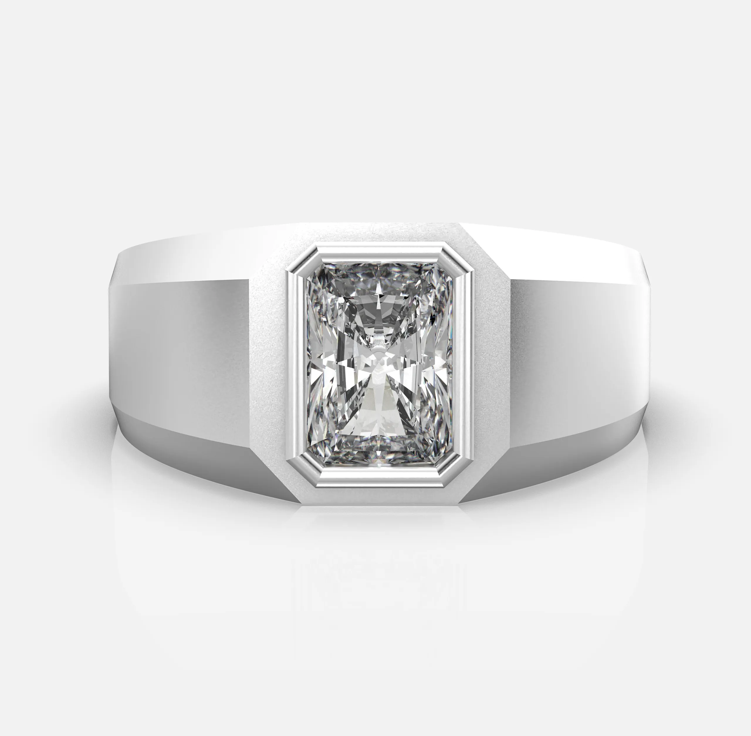 Radiant Solitaire Men’s Ring