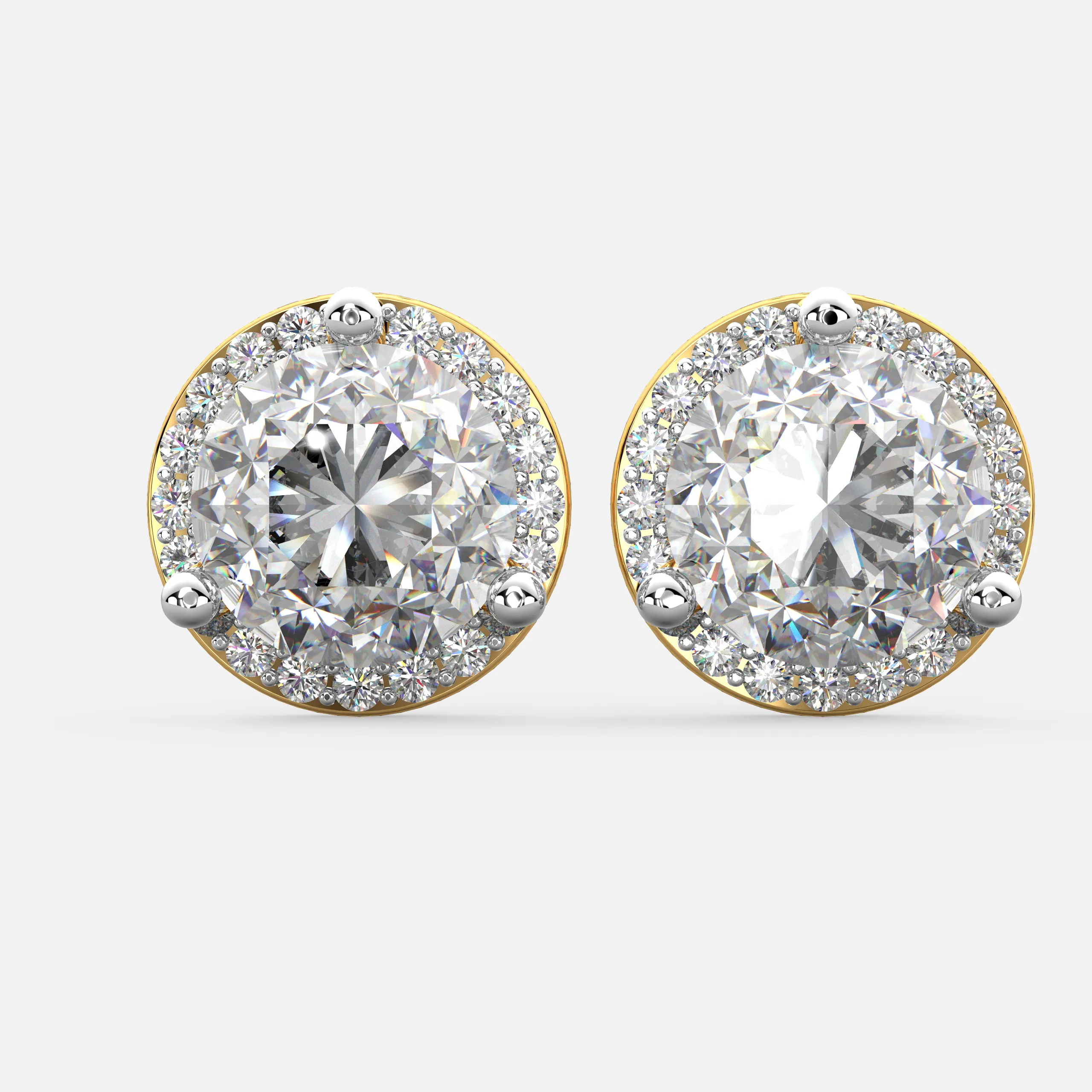 Halo Diamond Stud Earrings