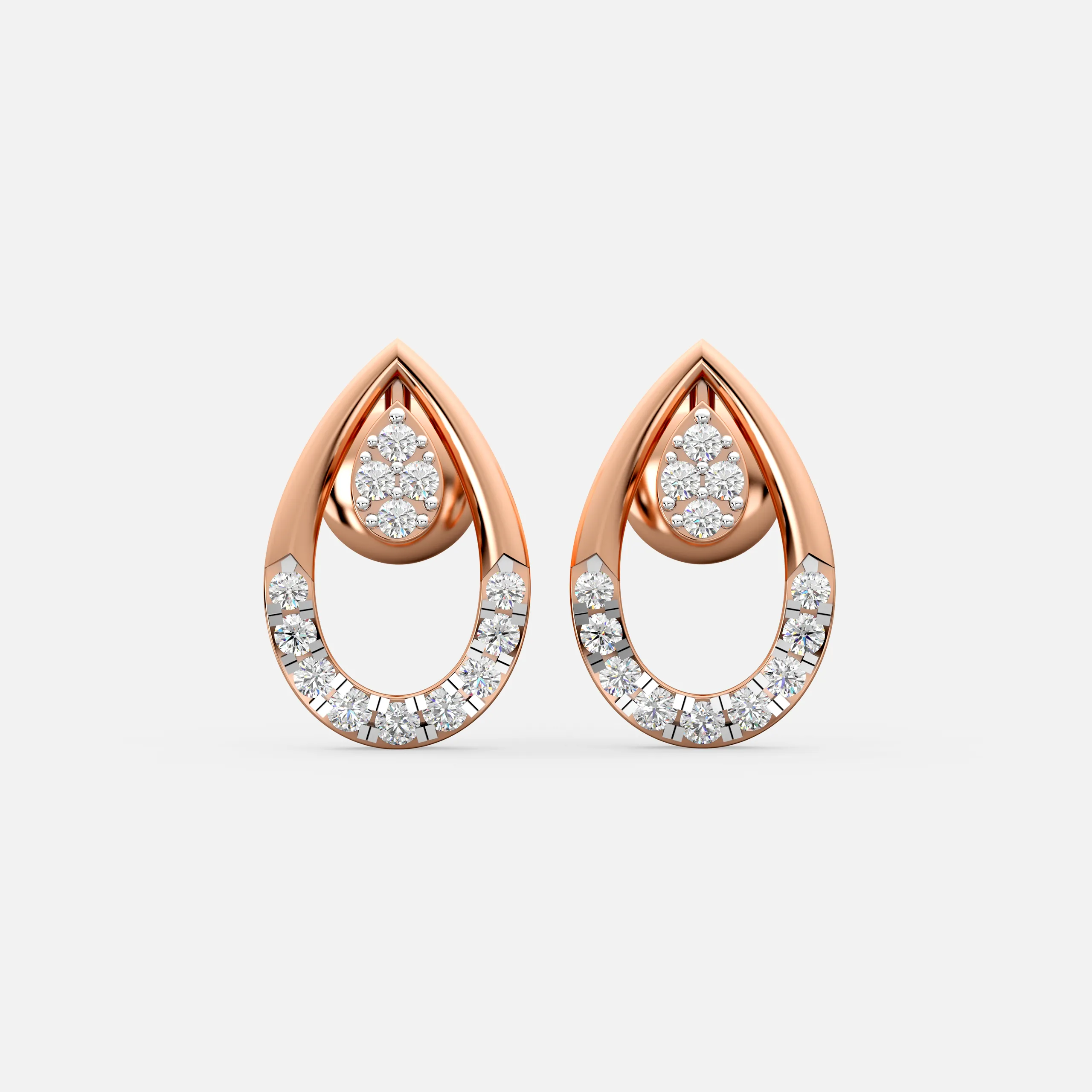 Teardrop Halo Diamond Earrings