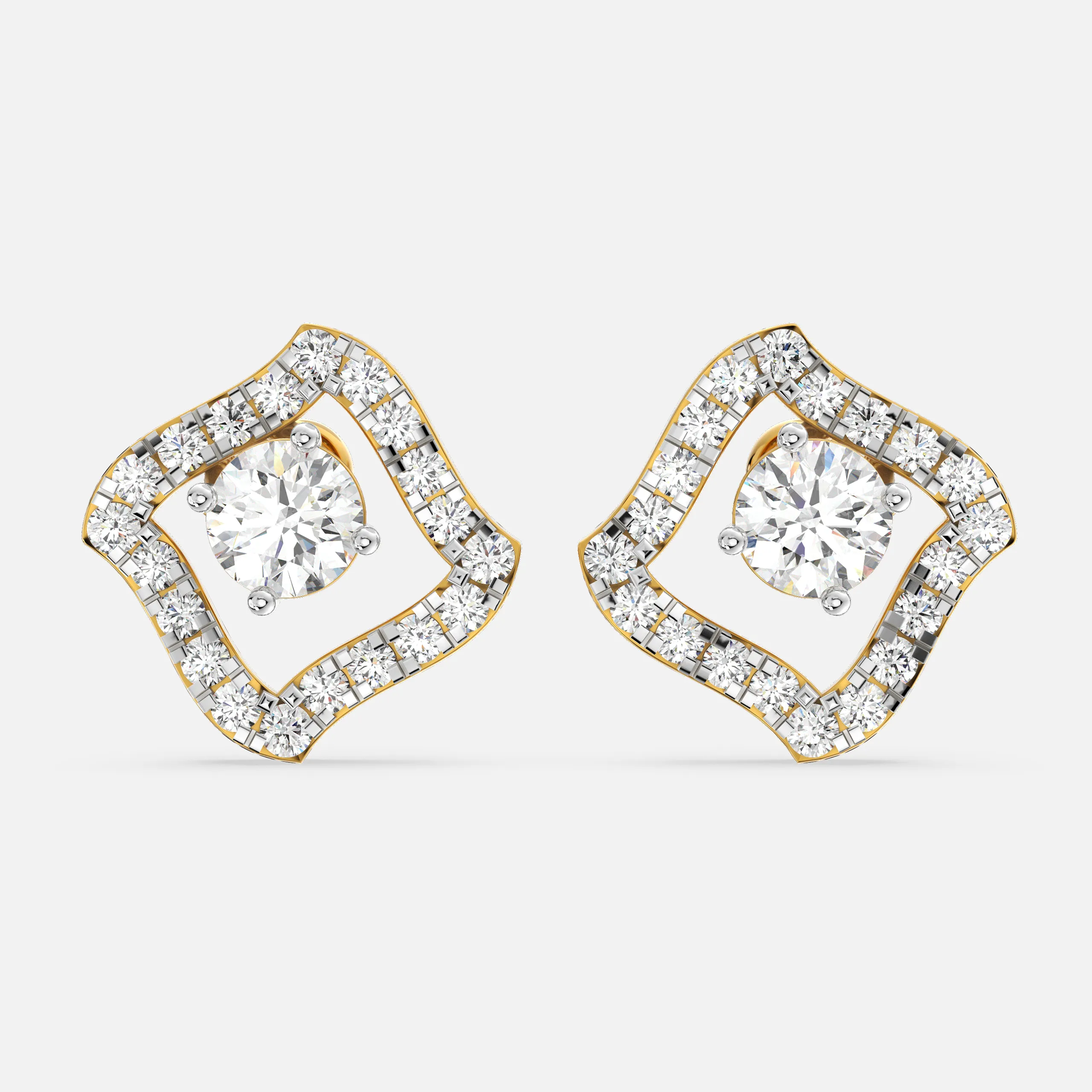 Radiant Curve Diamond Earrings