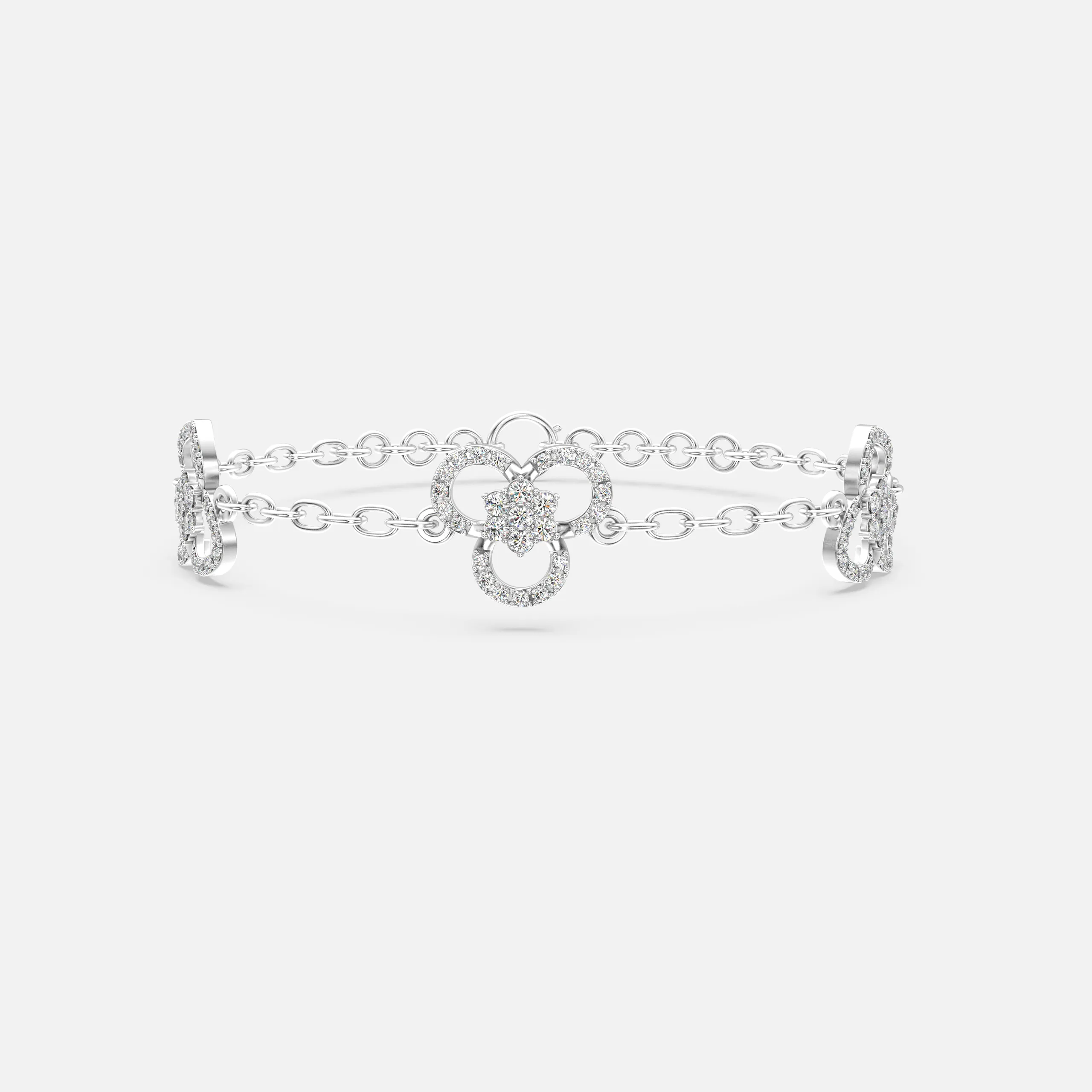 Floral Trio Diamond Bracelet