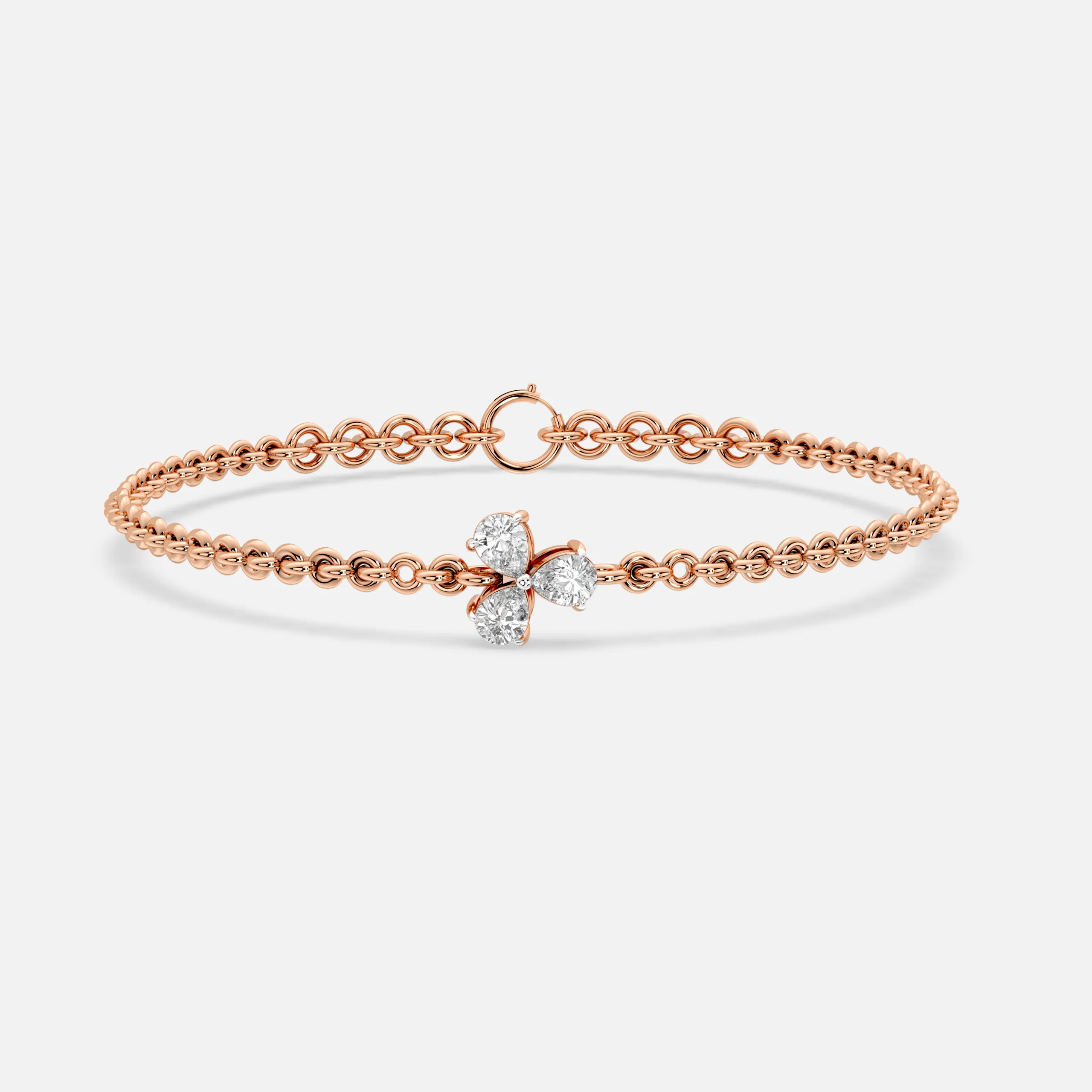 Floral Link Diamond Bracelet
