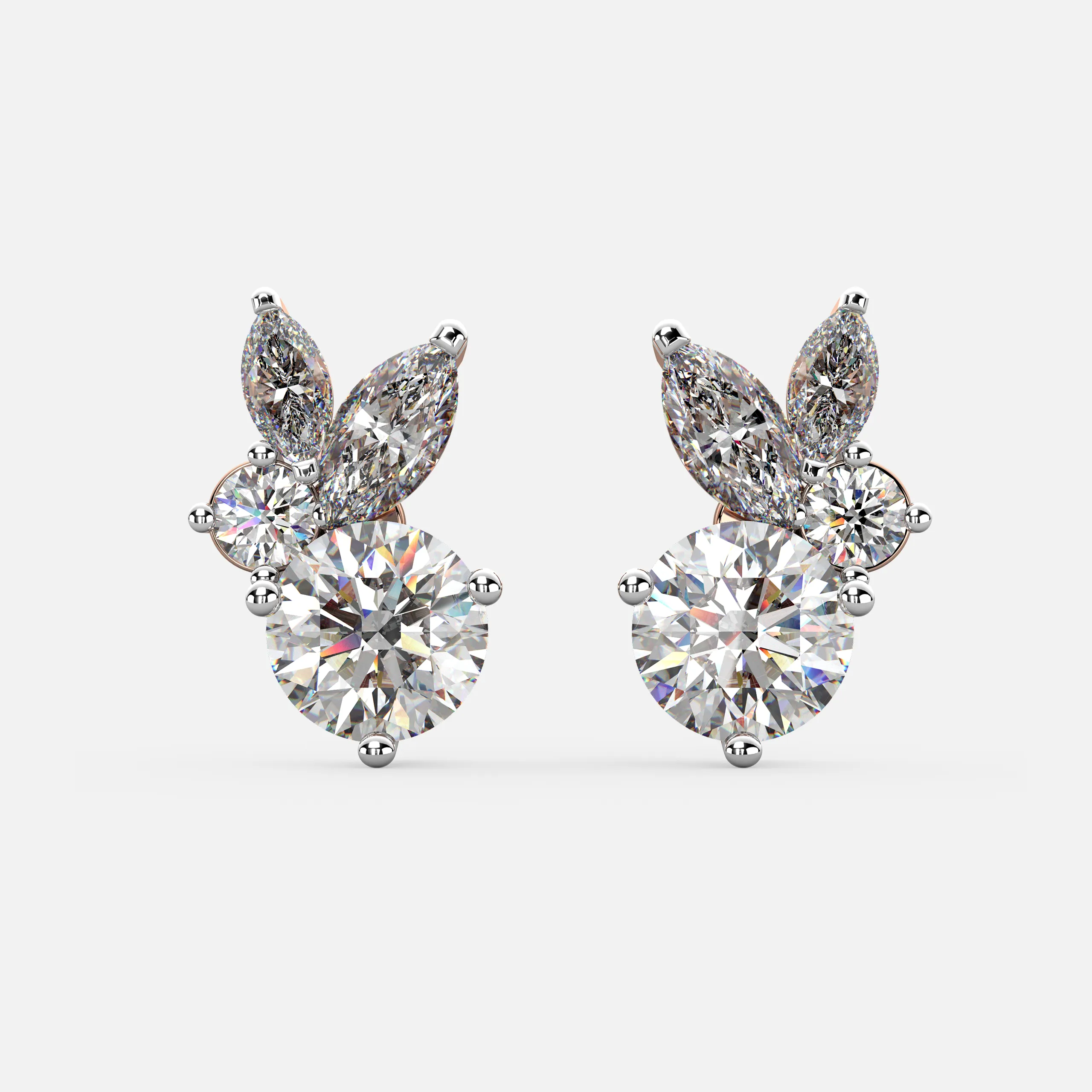 Diamond Petal Glow Earrings