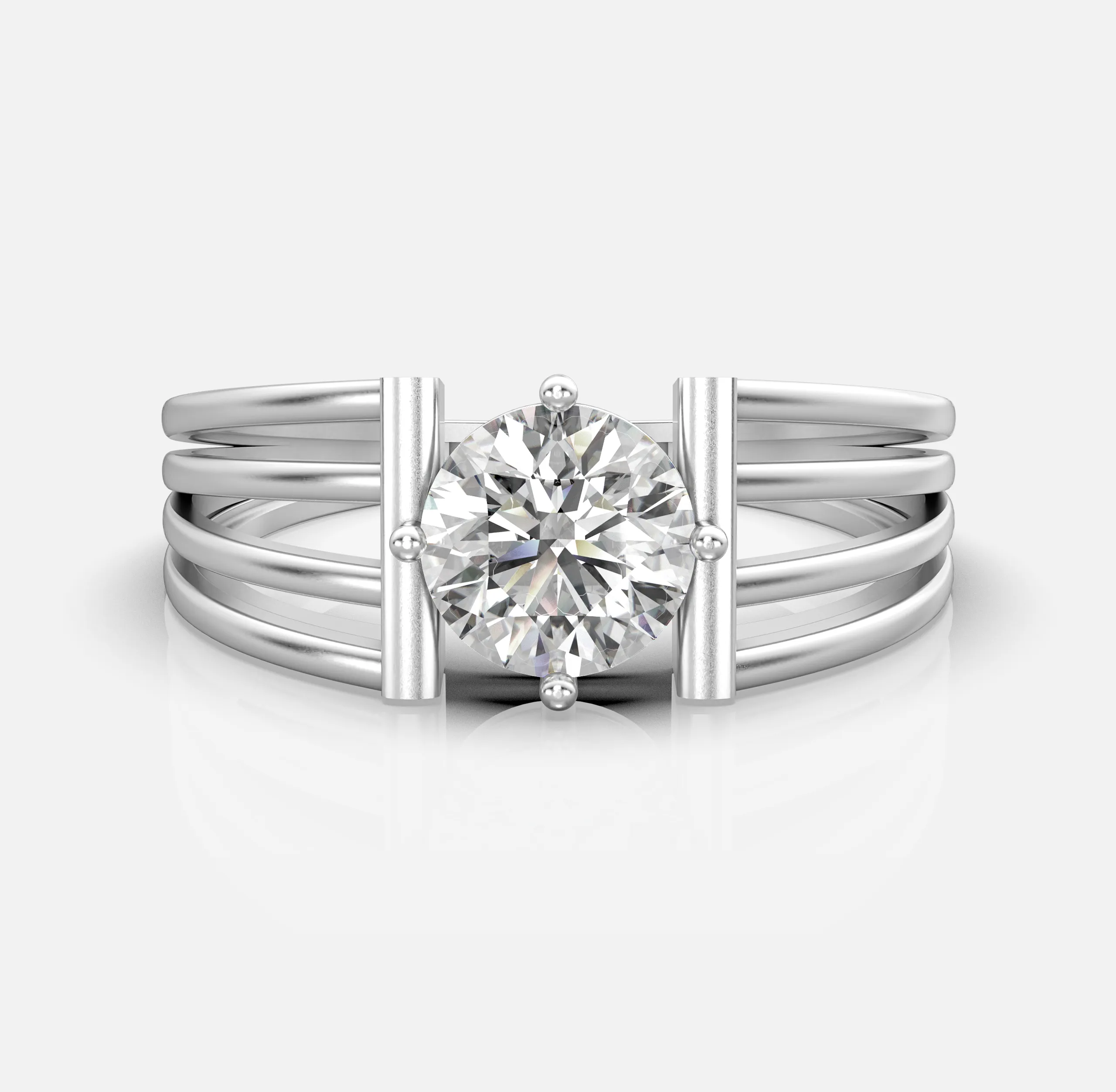 Parallel Bar Diamond Ring