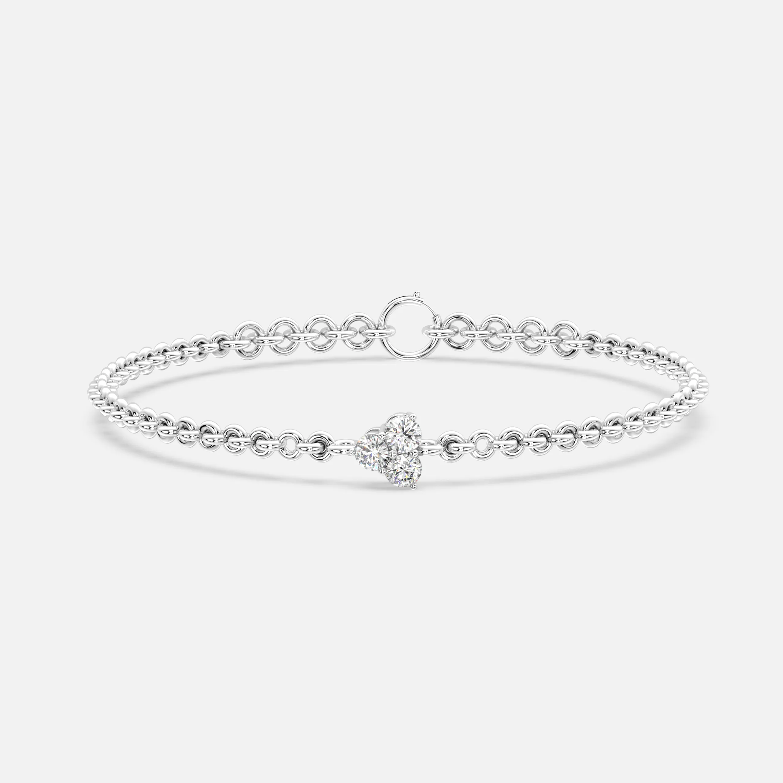Diamond Cluster Link Bracelet