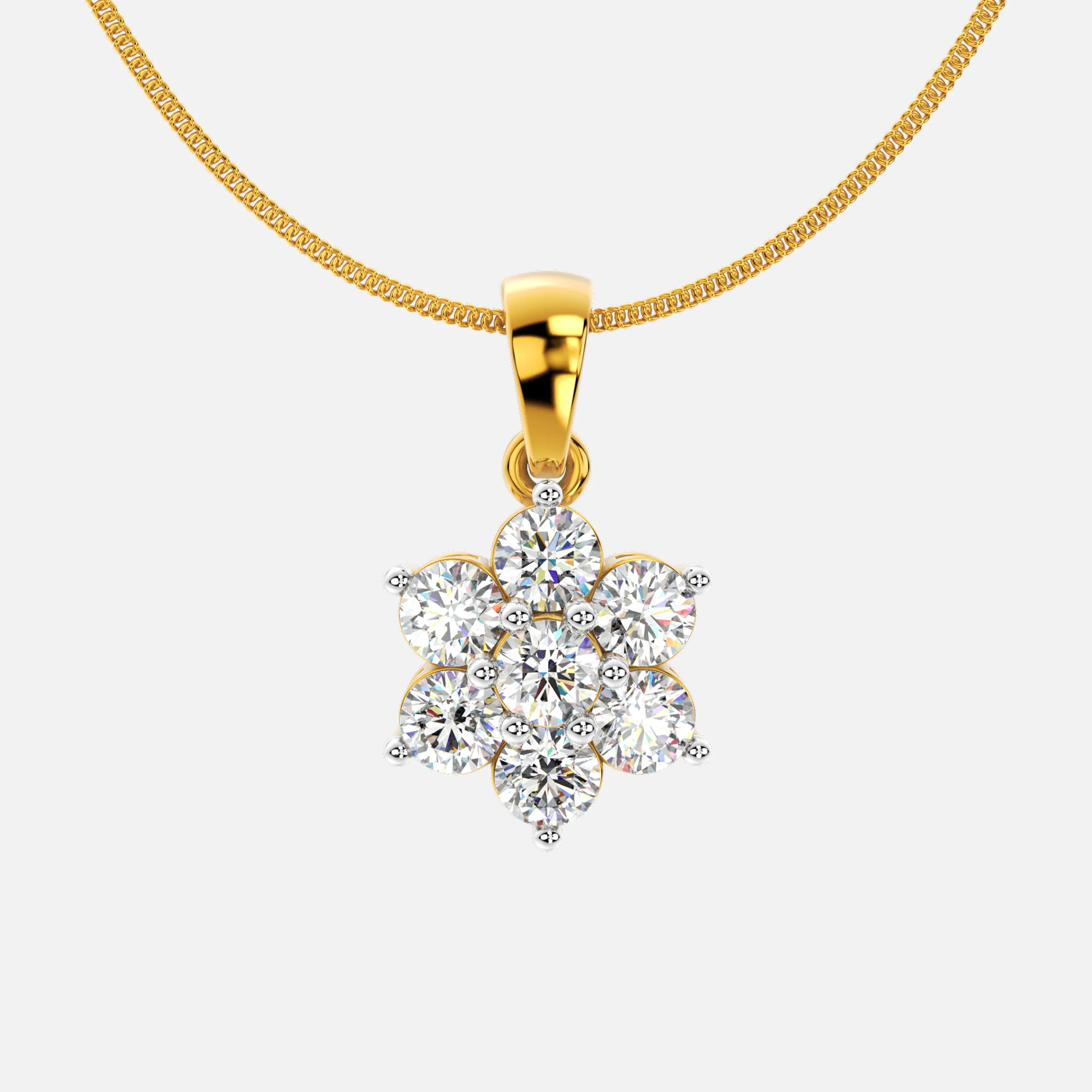 Petal-Style Diamond Pendant