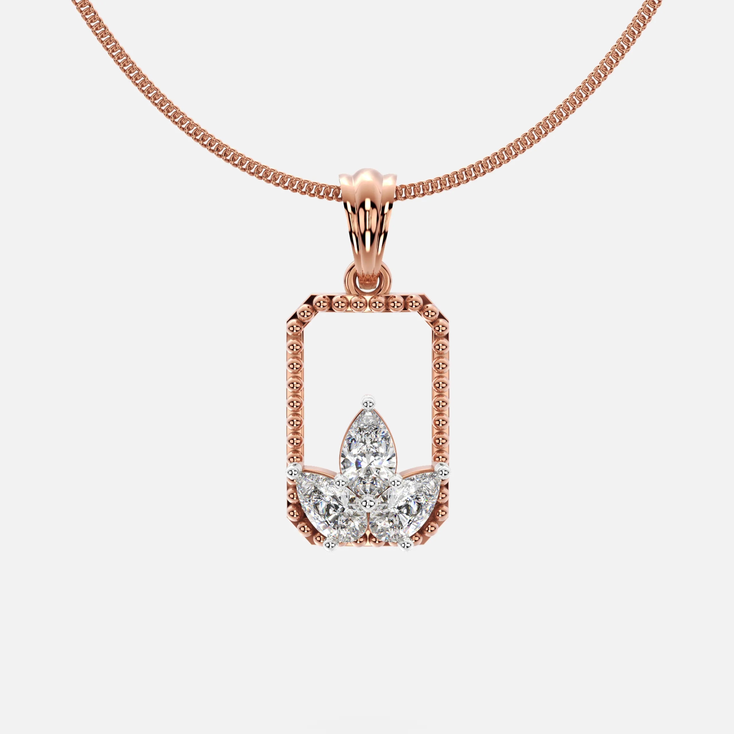 Petal Frame Diamond Pendant