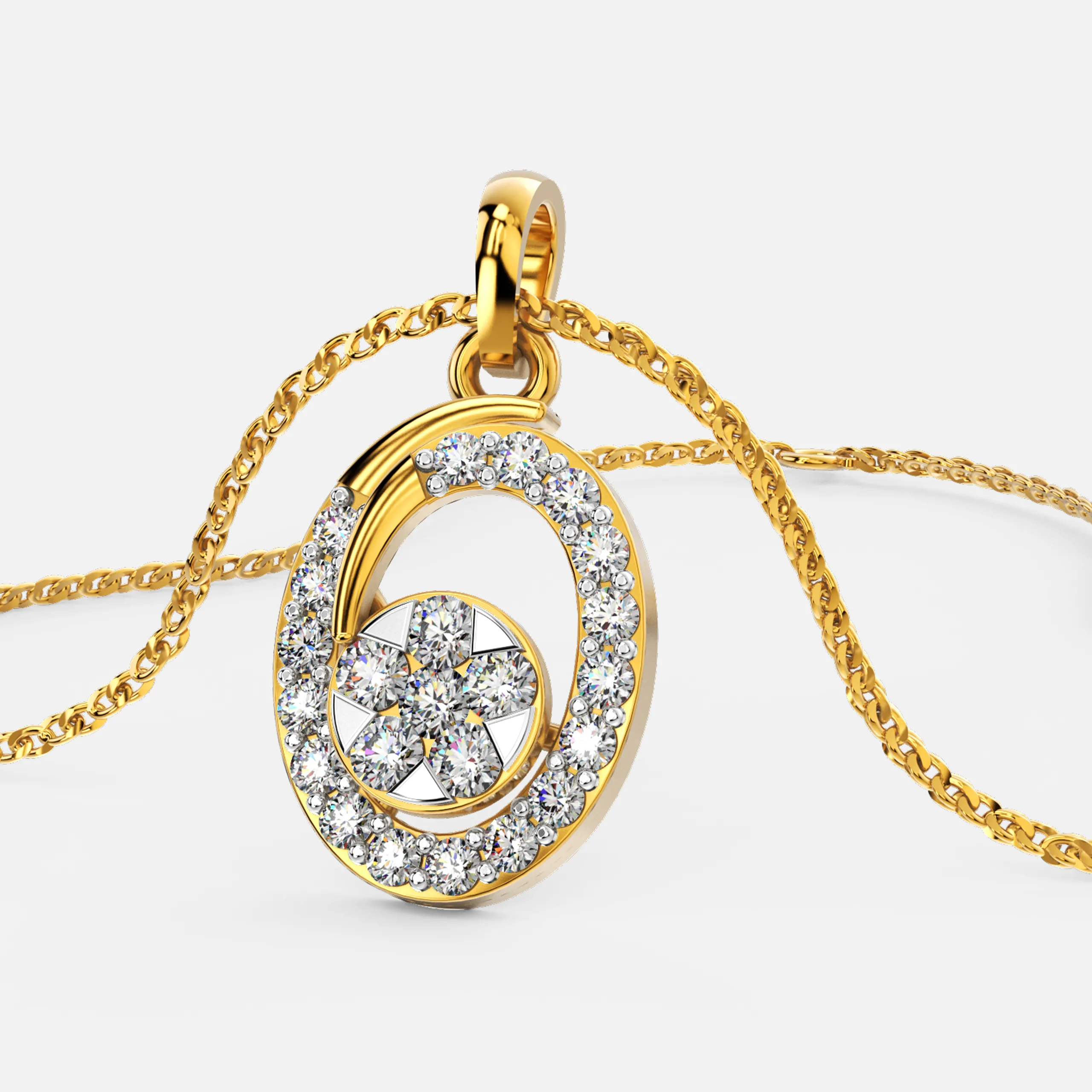 Serene Swirl Diamond Pendant