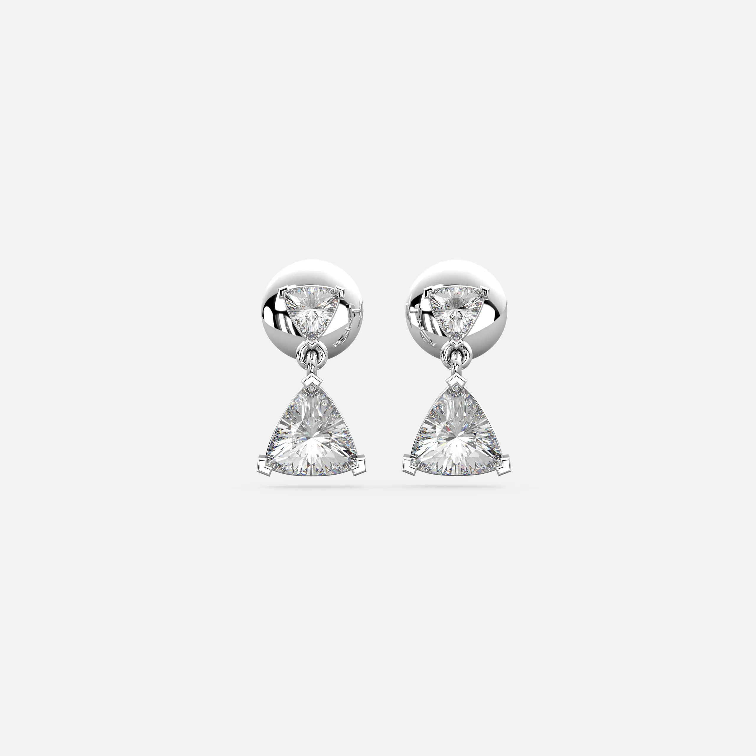 Trillion Drop Diamond Earrings