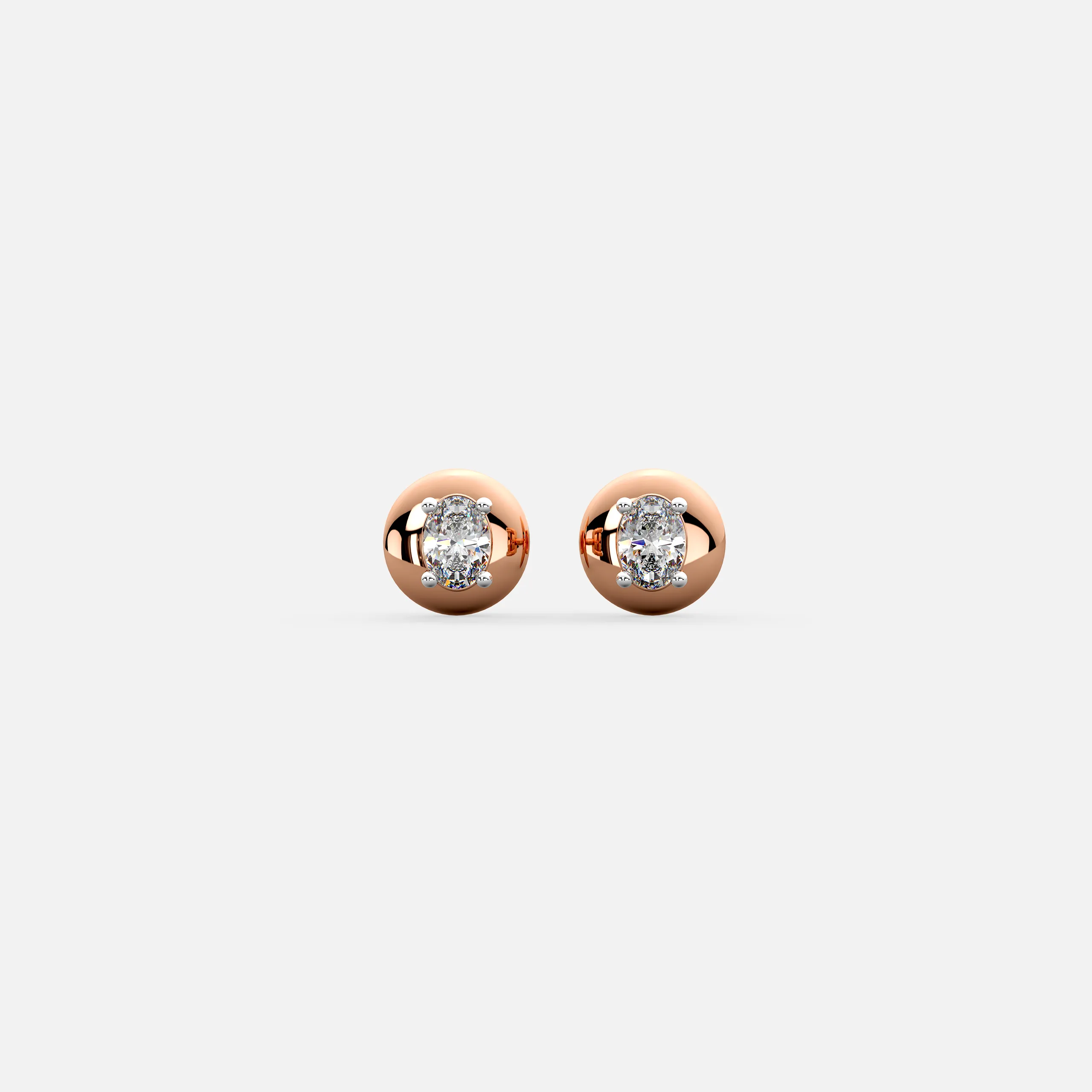 Oval Halo Diamond Earrings