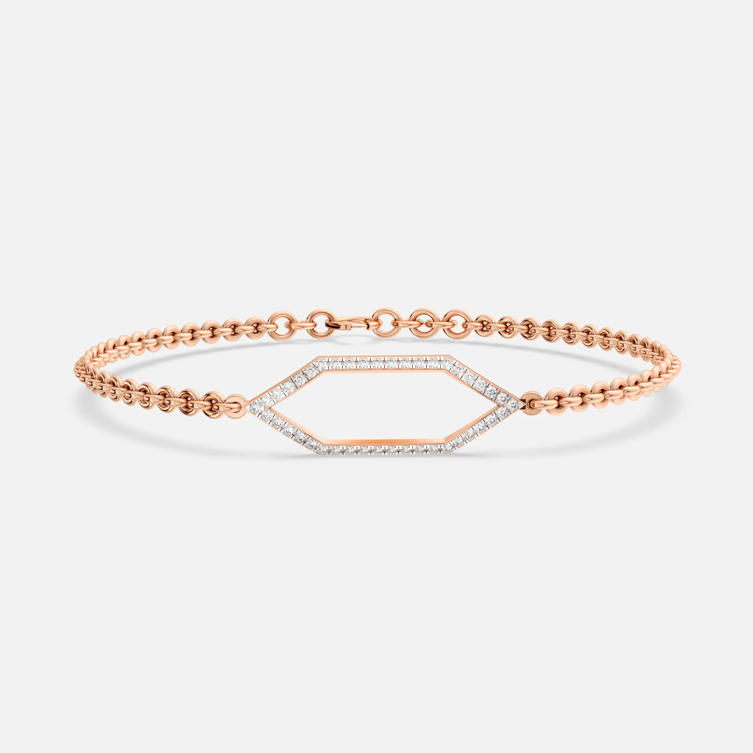 Diamond Elongated Frame Bracelet