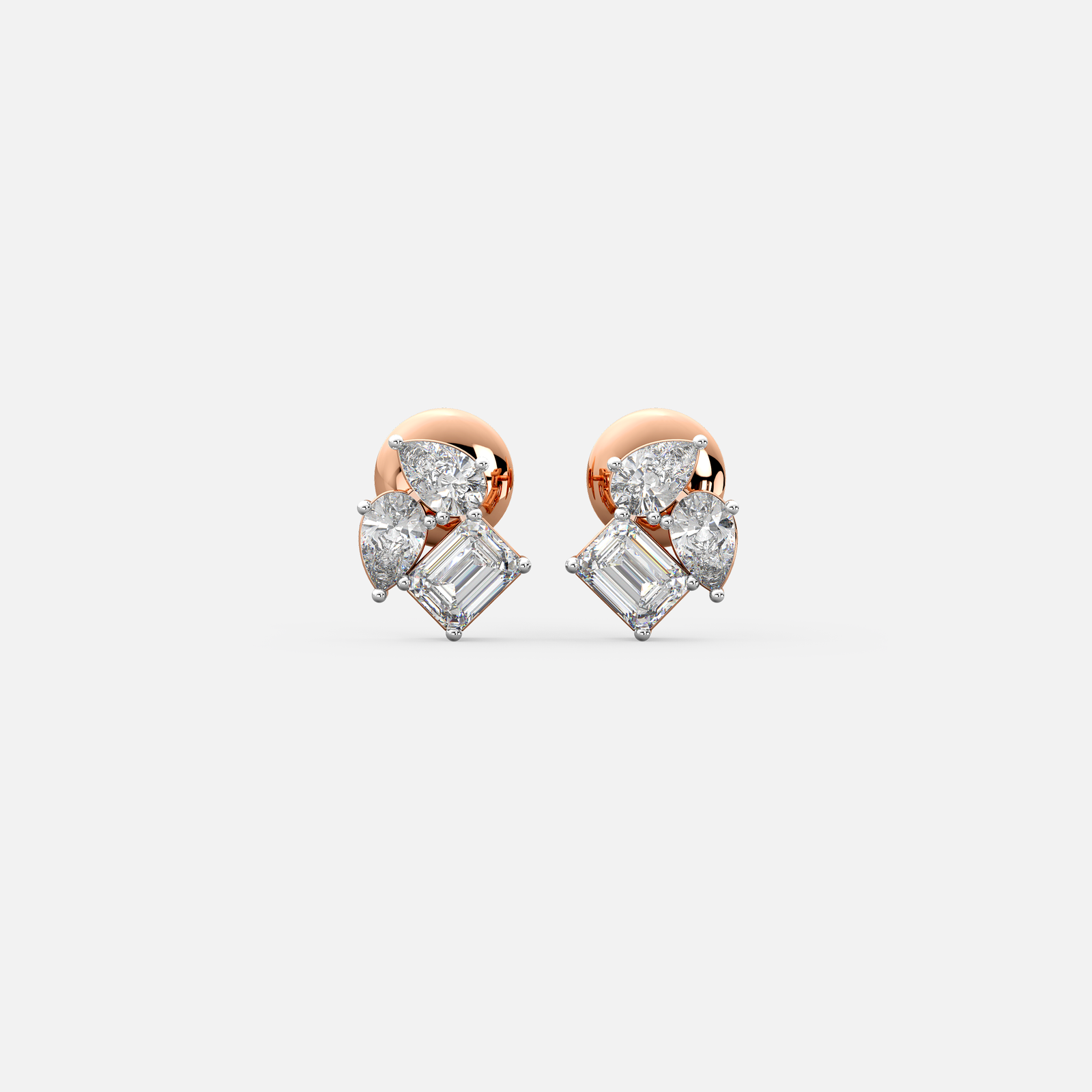 Radiant Crest Diamond Earrings