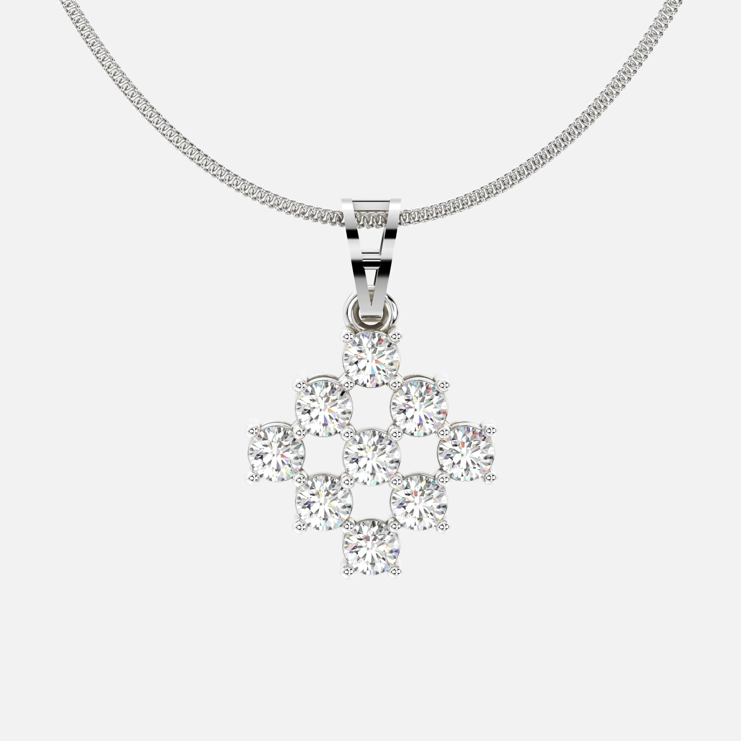 Clustered Sparkle Diamond Pendant