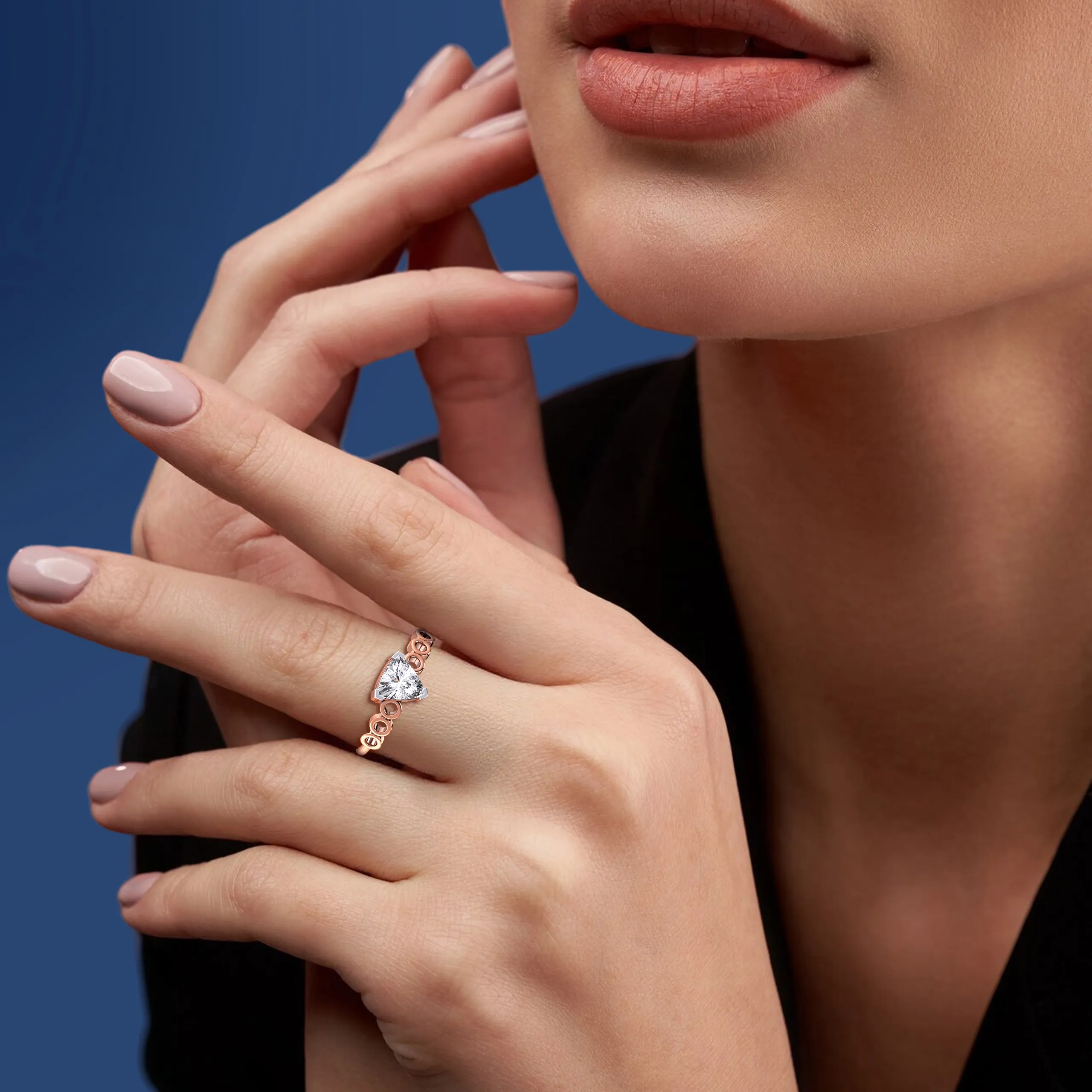 Trillion Aura Diamond Ring