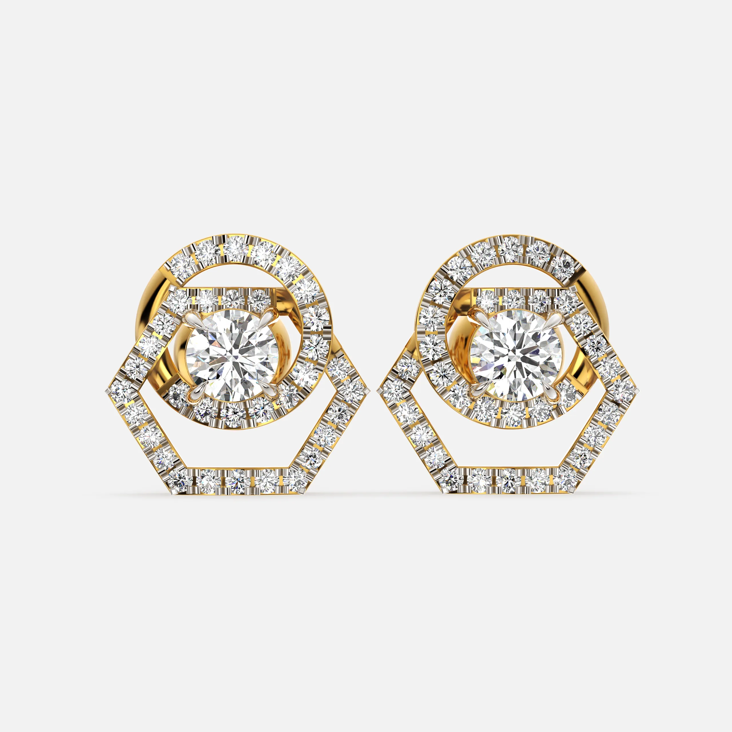 Pentara Halo Diamond Earrings