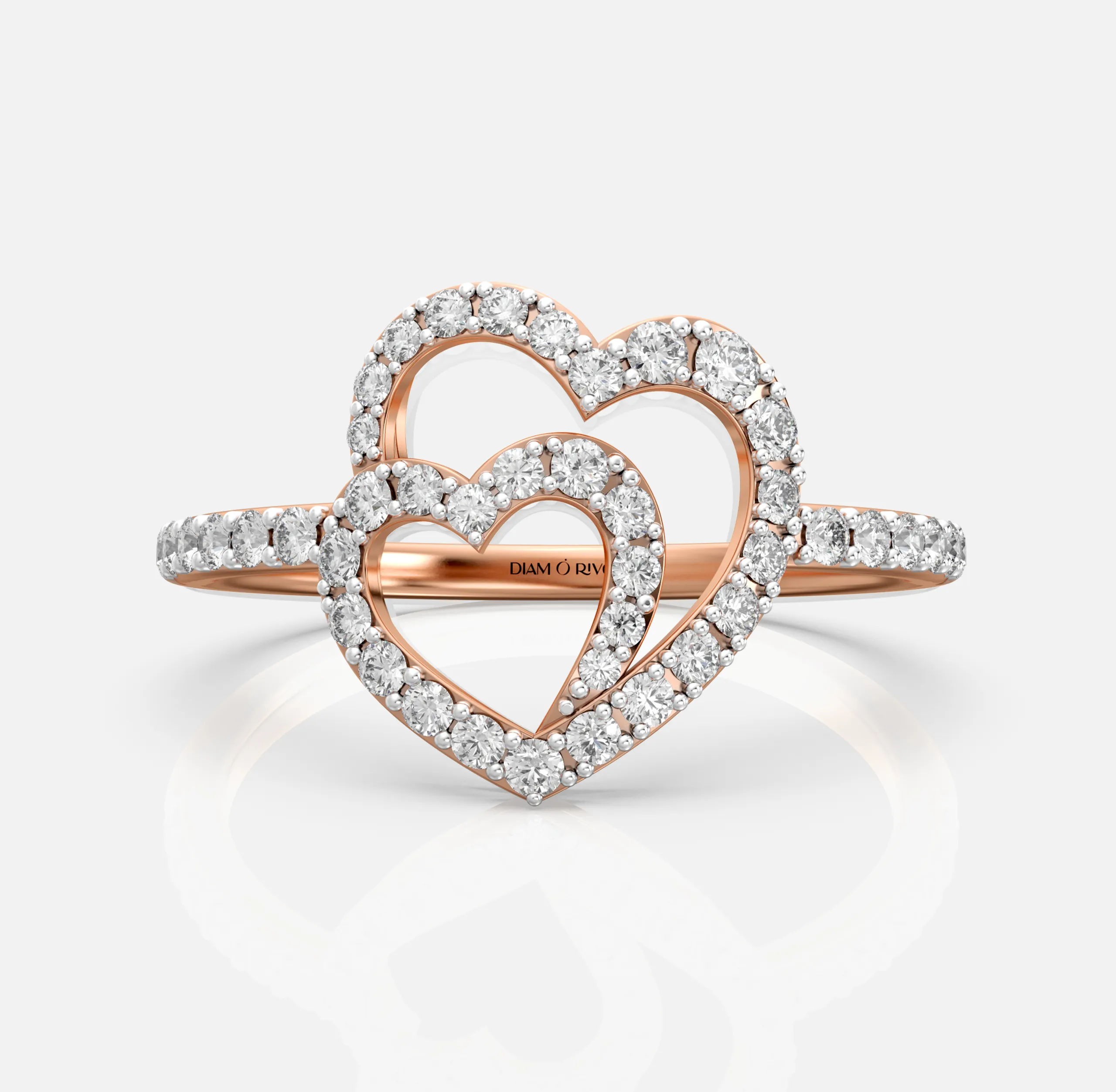 Interlocking Hearts Diamond Ring
