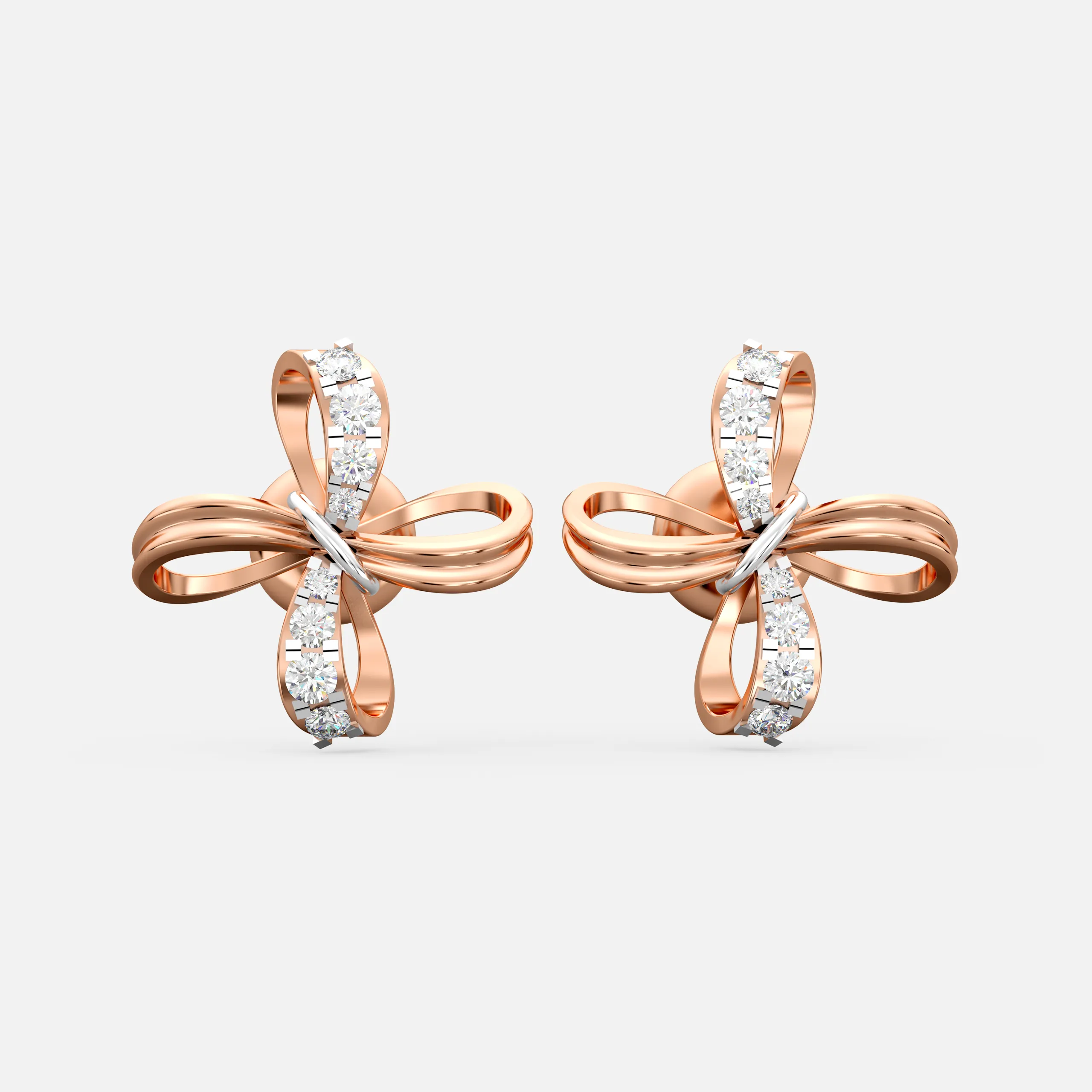 Luxe Ribbon Diamond Studs