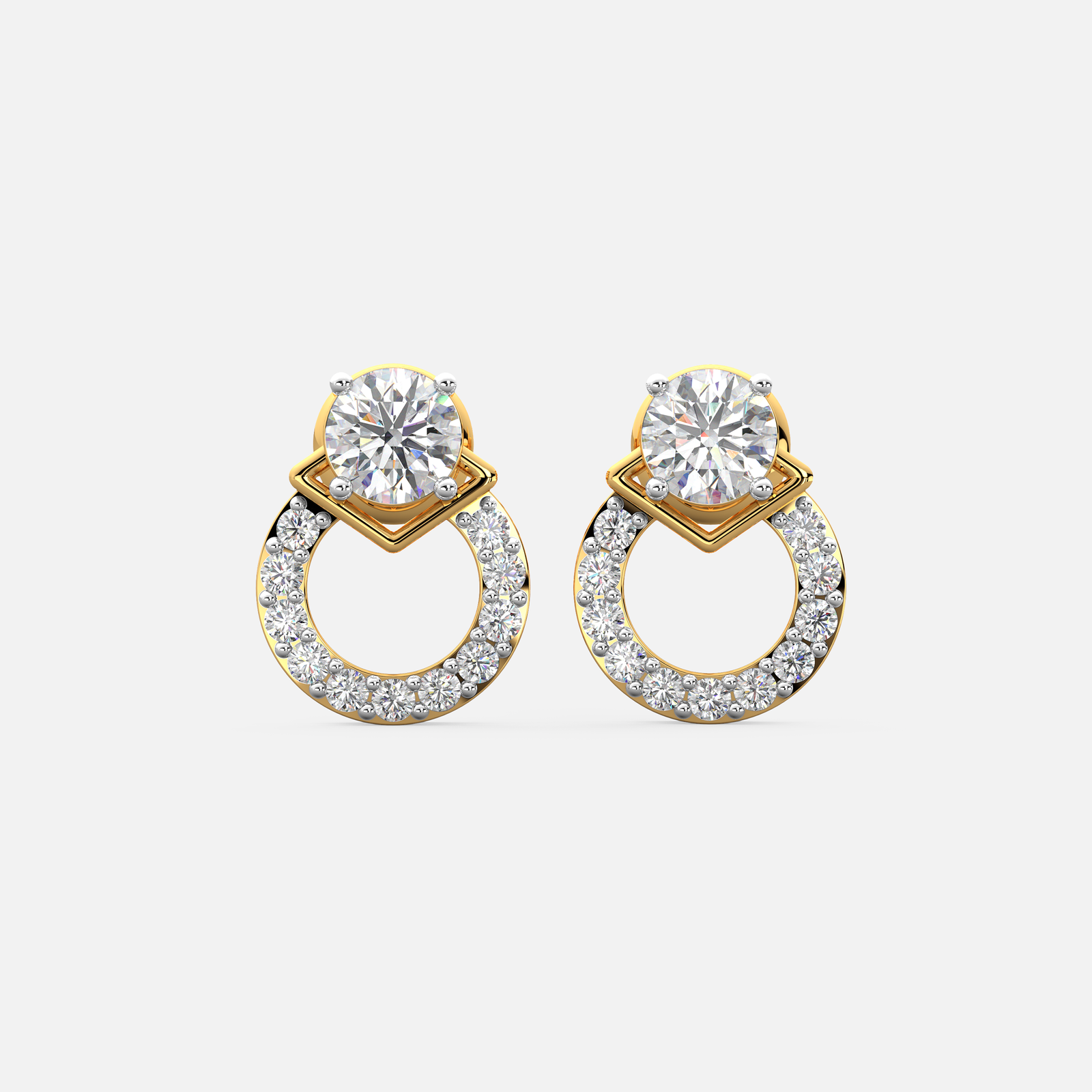 Halo Drop Diamond Earrings