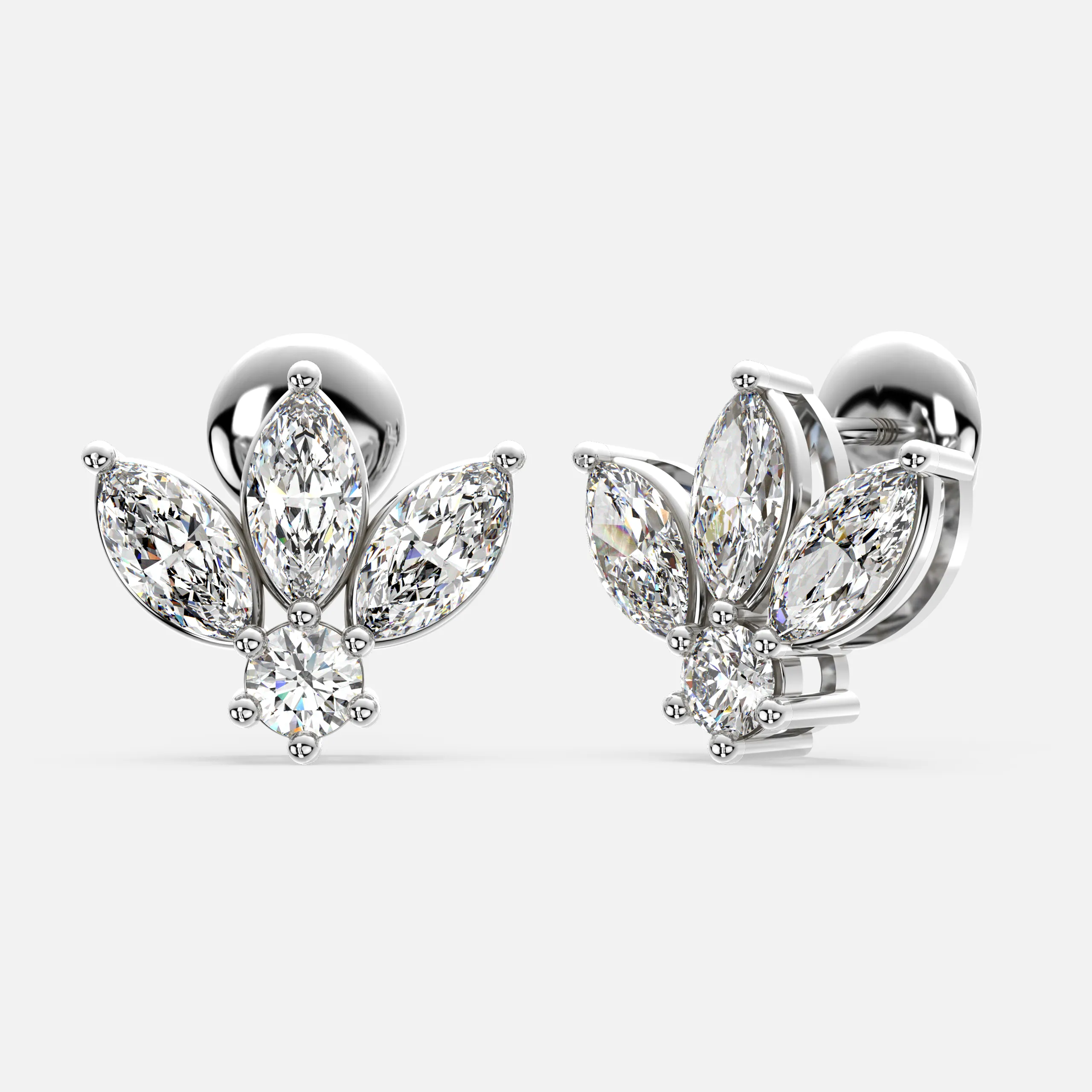 Trinity Bloom Diamond Earrings