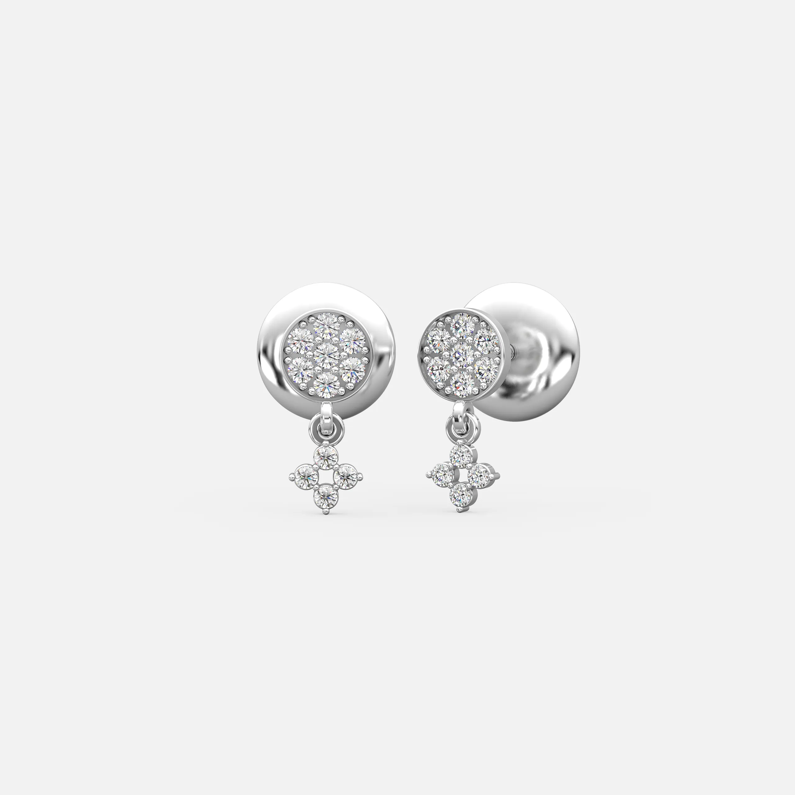 Diamond Halo Charm Studs