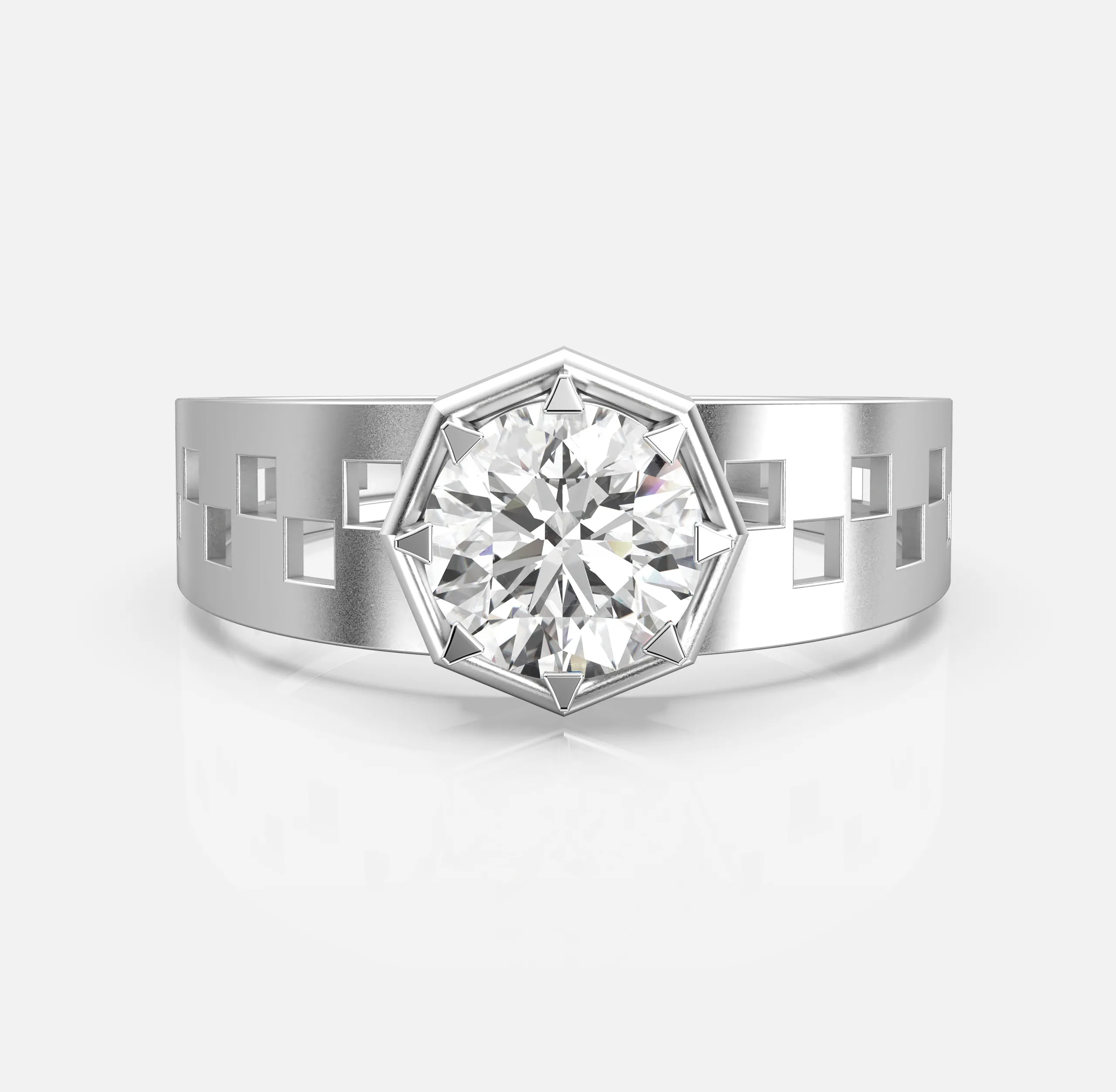Hexa-Star Pixelated Men's Ring