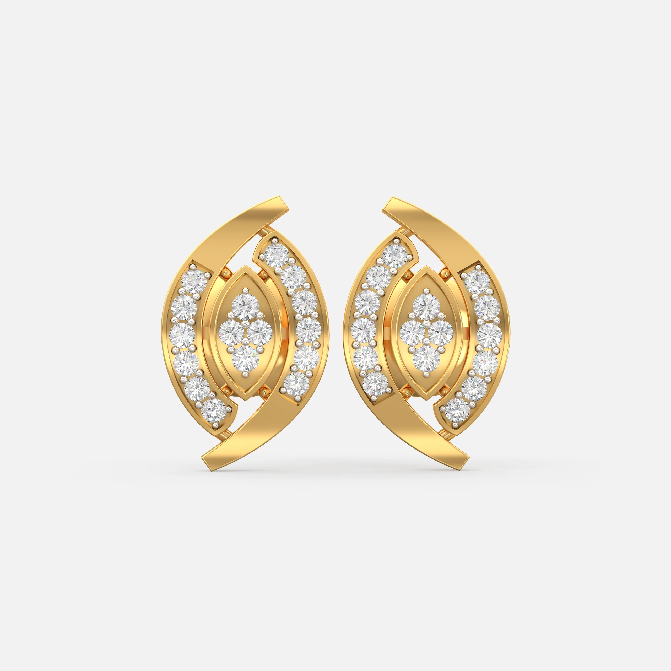 Radiant Leaf Diamond Studs