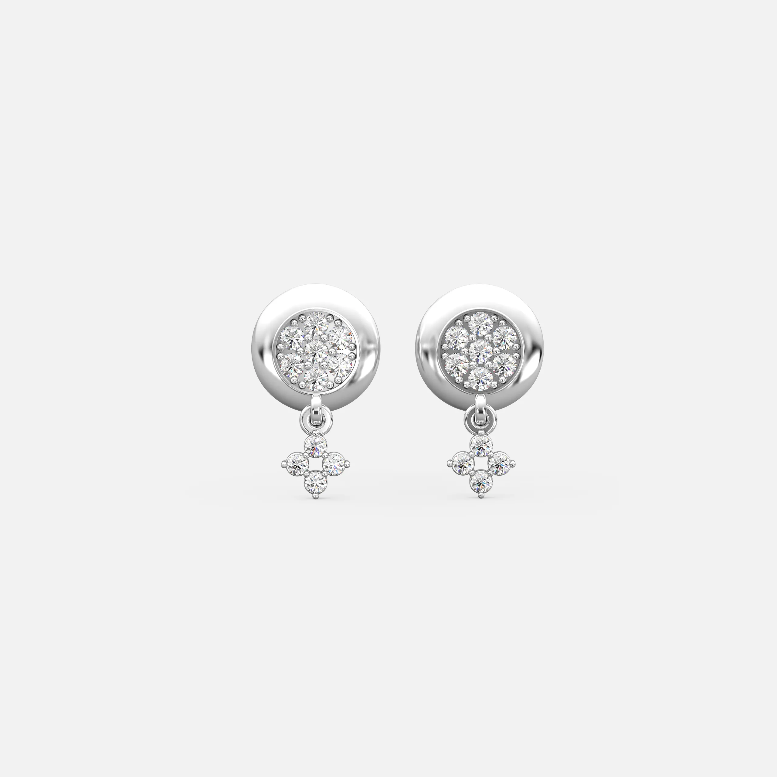 Diamond Halo Charm Studs