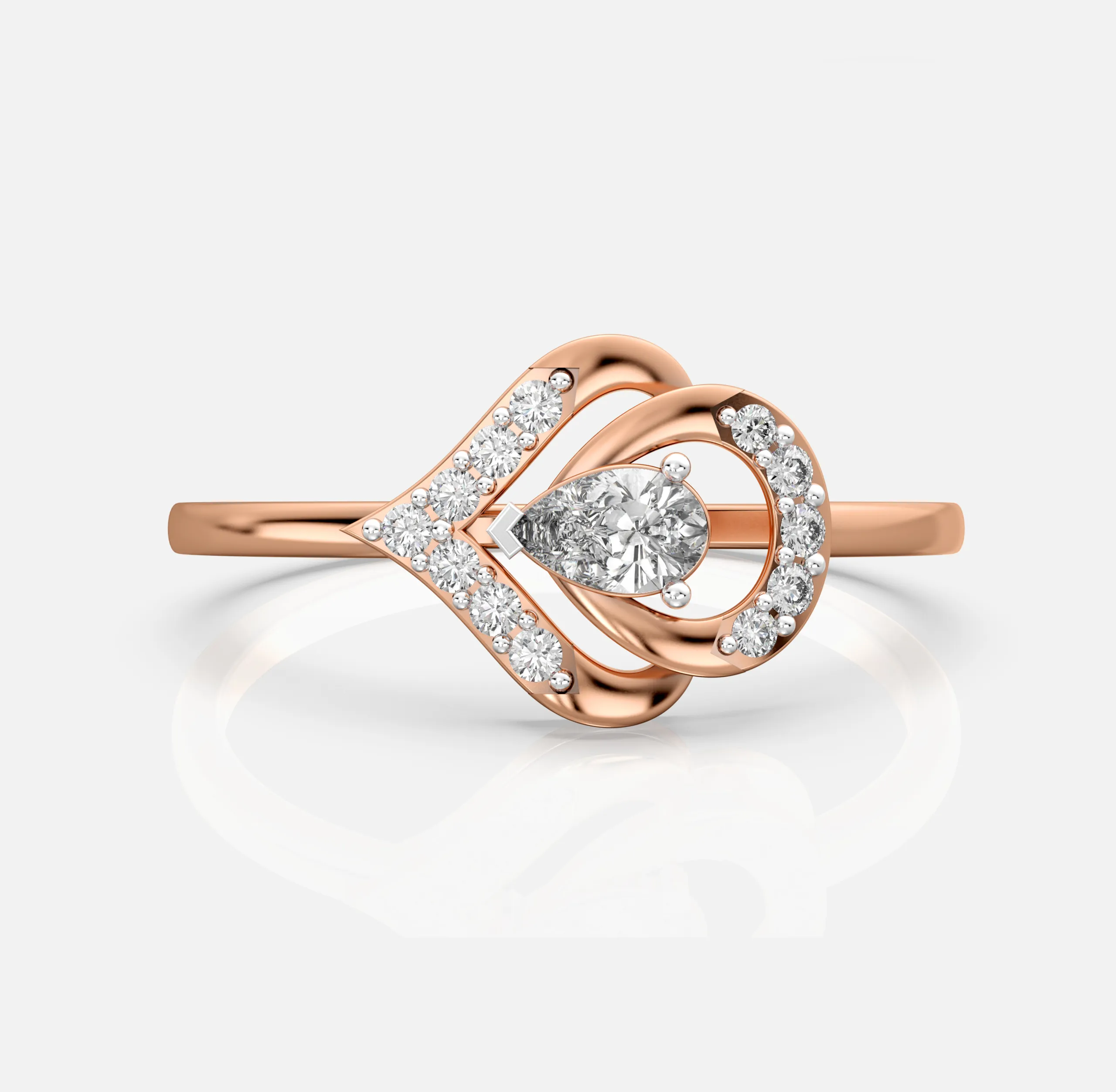 Majestic Pear Diamond Ring