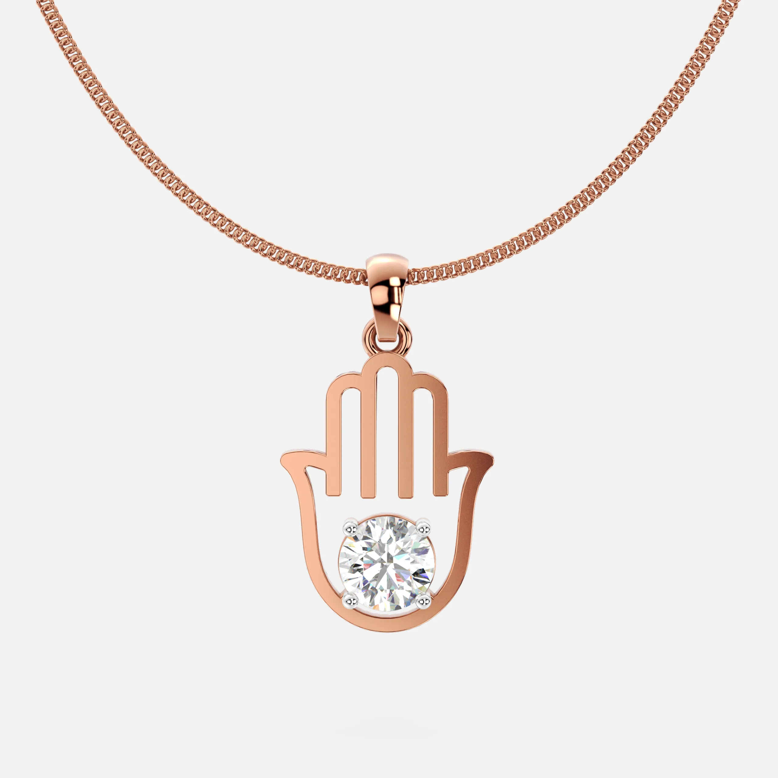 Hamsa Hand Diamond Pendant
