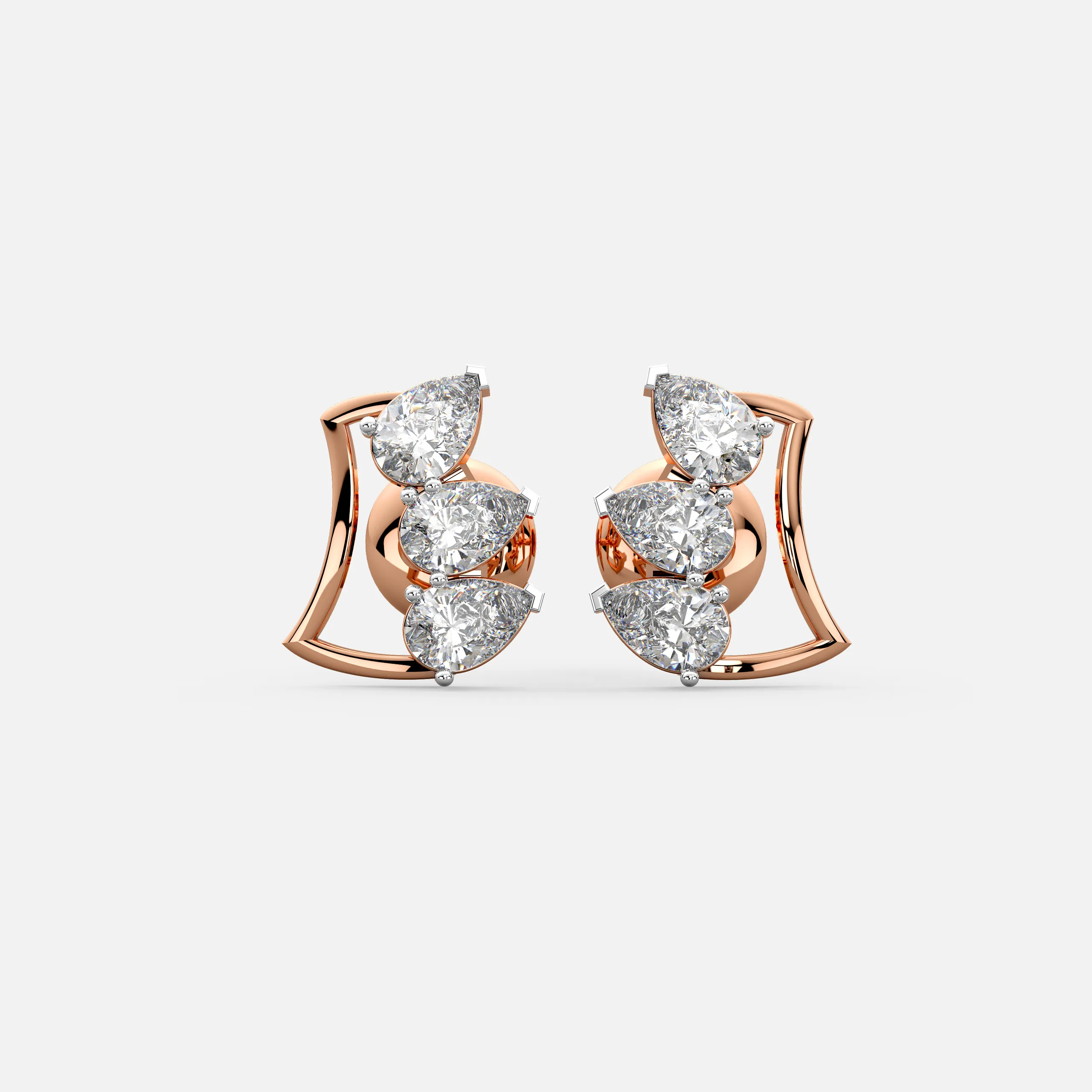 Pear Trio Wing Earrings