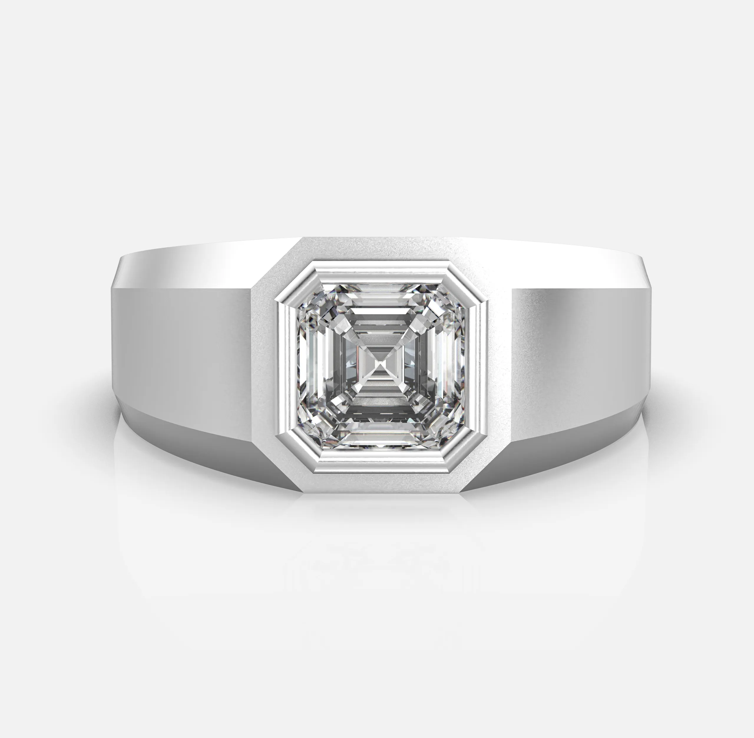 Regal Step Diamond Signet Ring