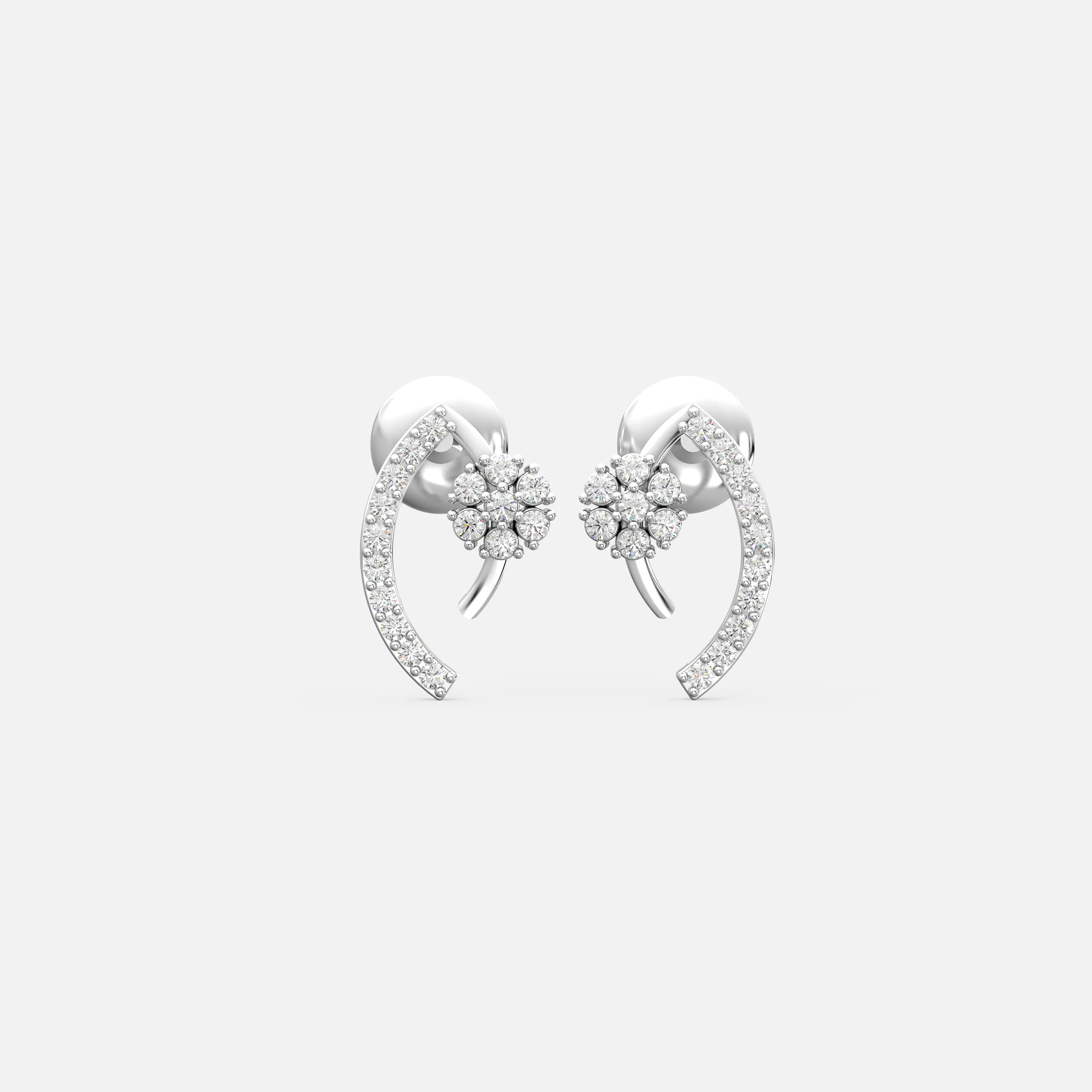 Floral Arc Diamond Earrings