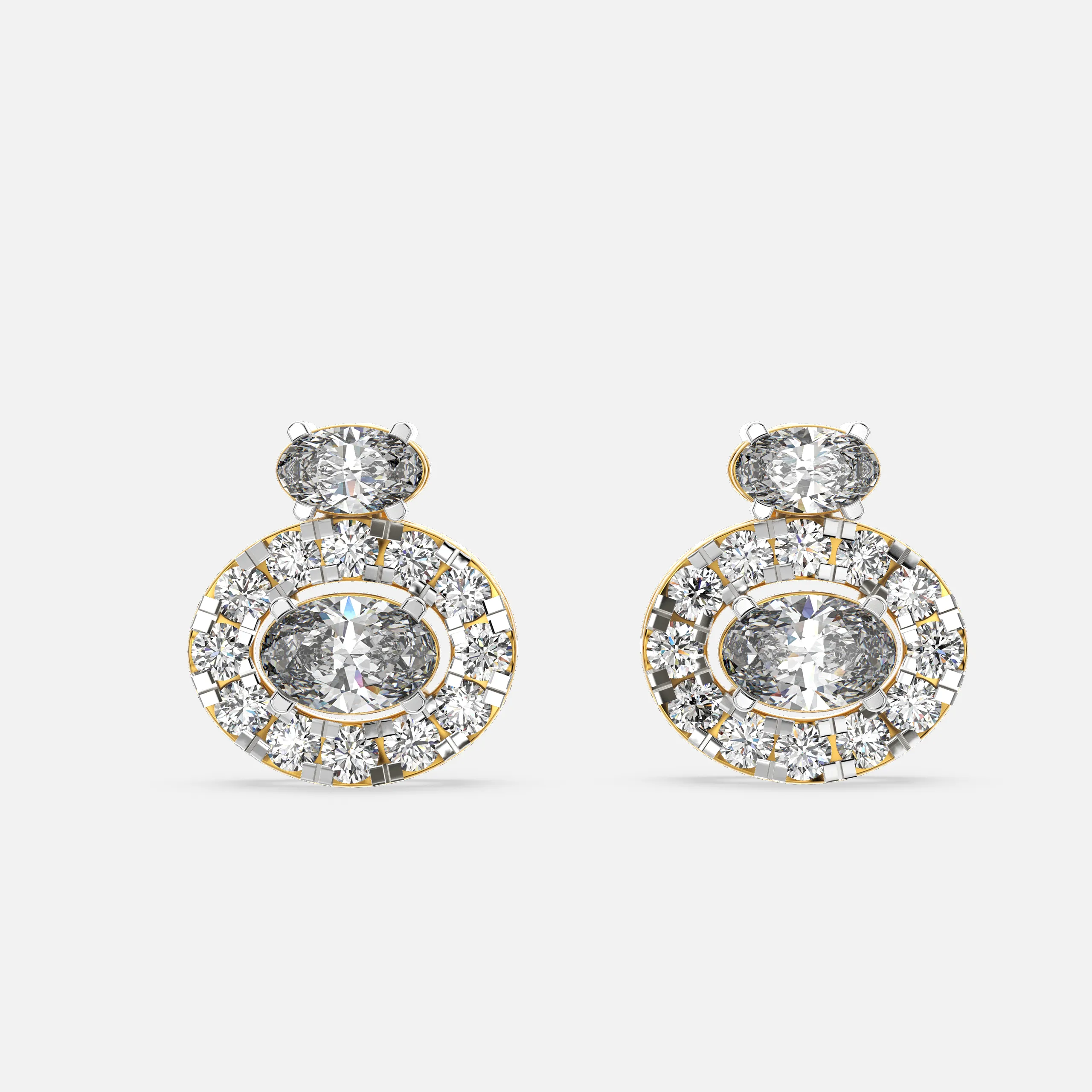 Luna Halo Diamond Earrings
