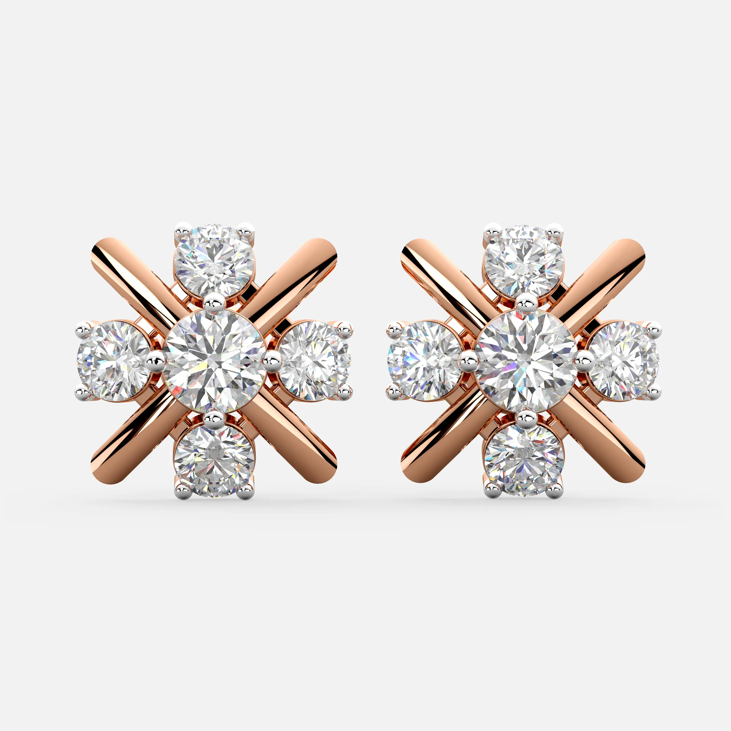 Stellar Cross Diamond Studs