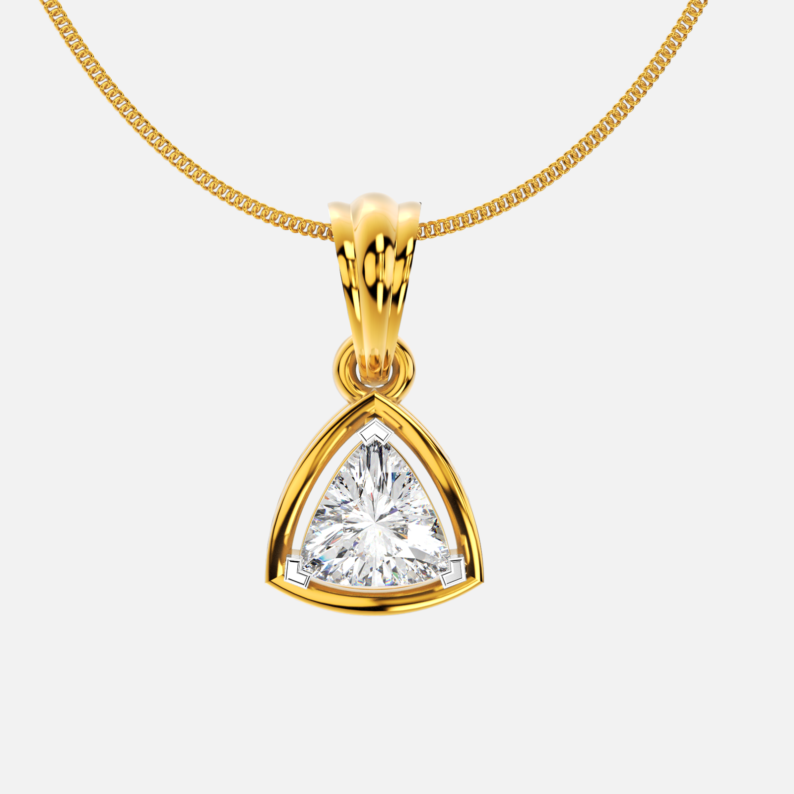Radiant Shield Diamond Pendant
