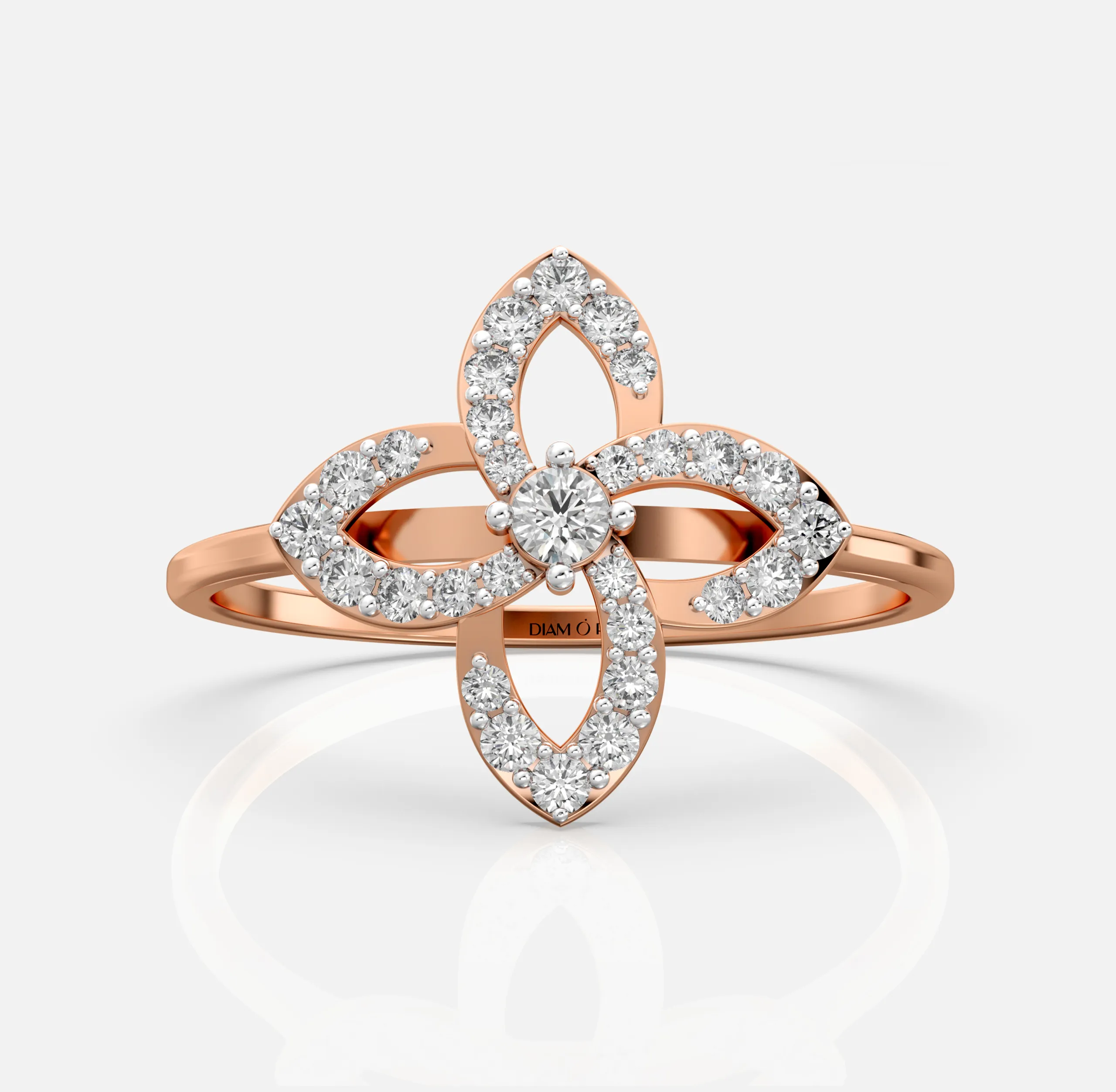 Floral Petal Diamond Ring