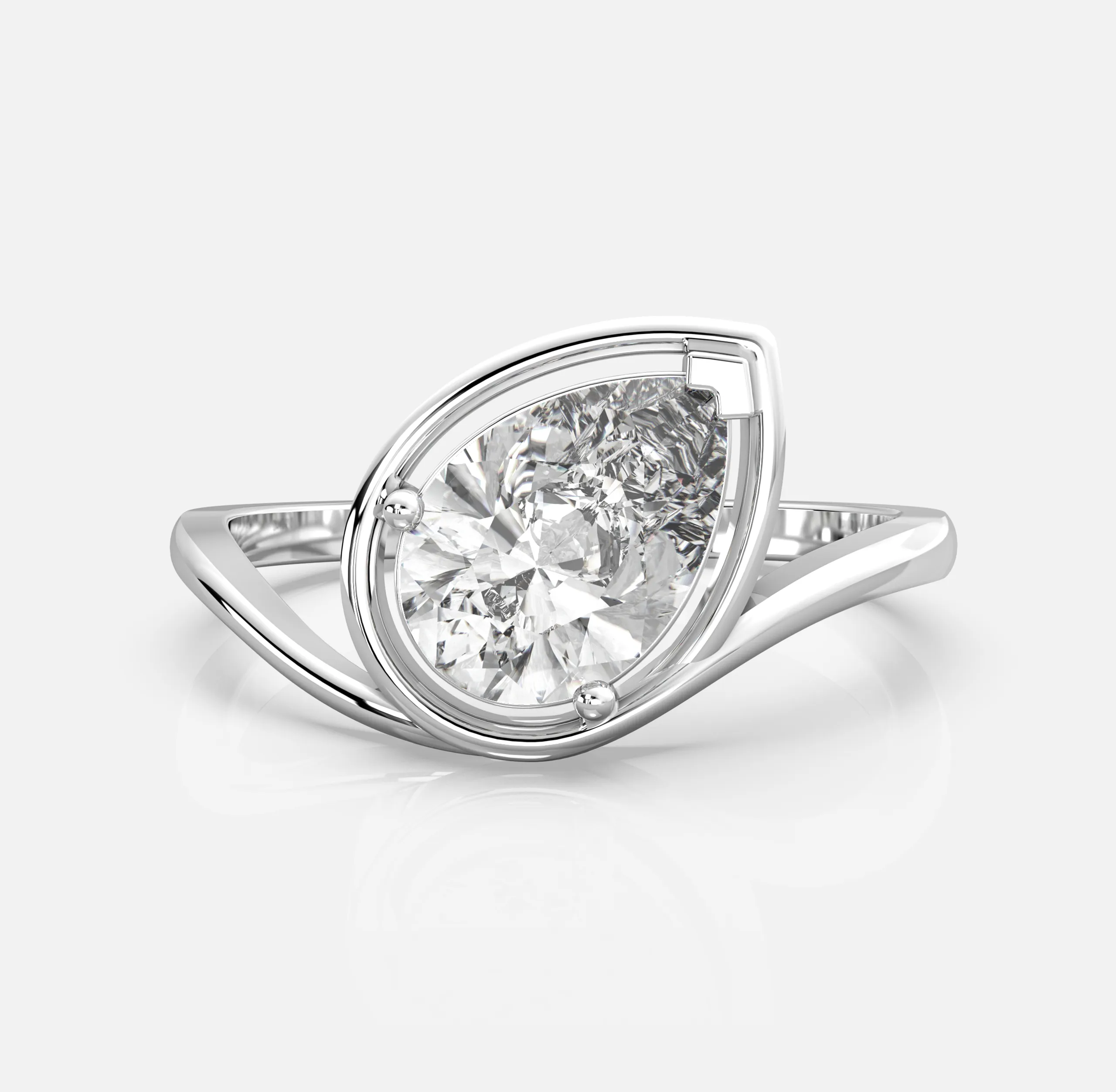 Luna Embrace Pear Diamond Ring