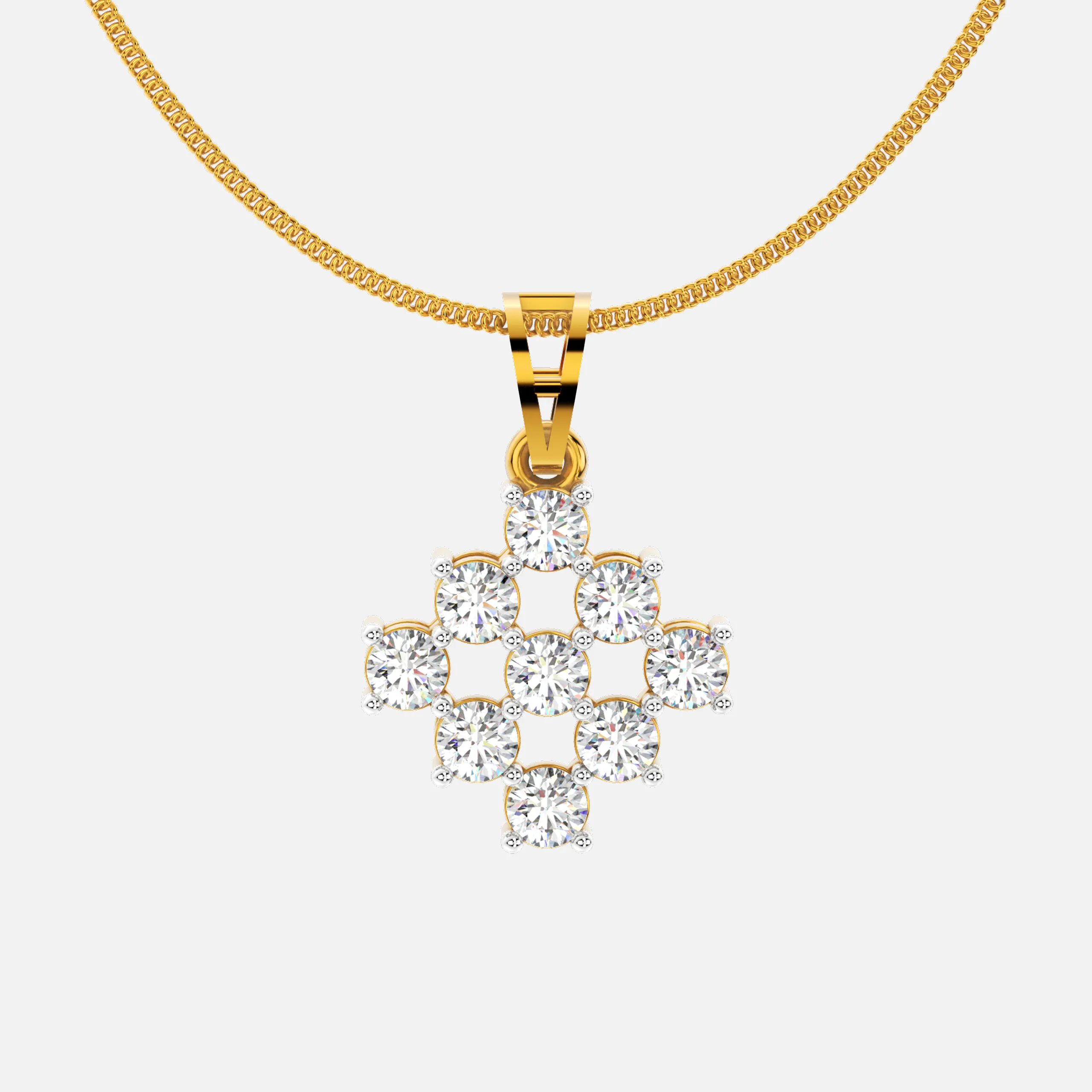 Clustered Sparkle Diamond Pendant