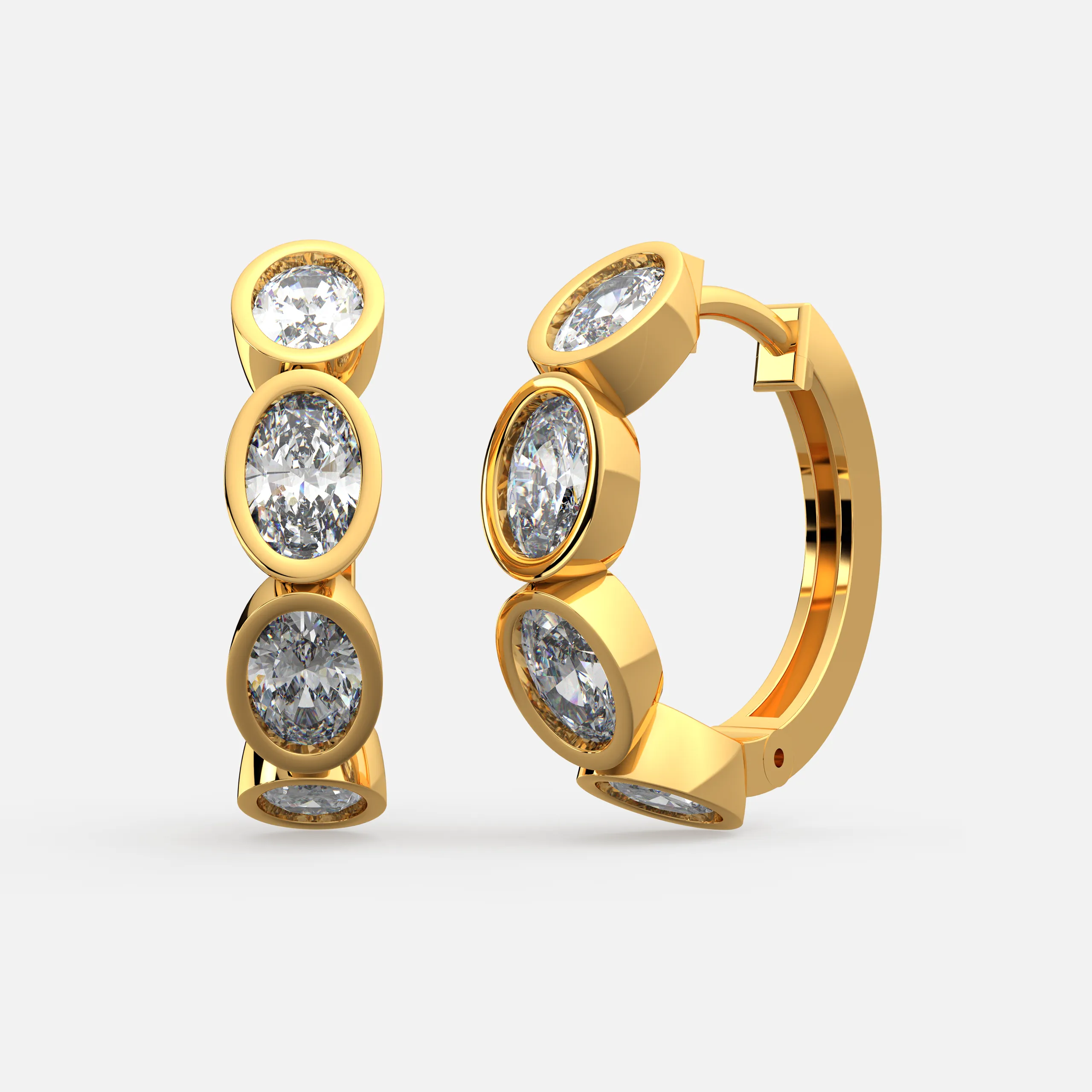 Triple Diamond Drop Earrings