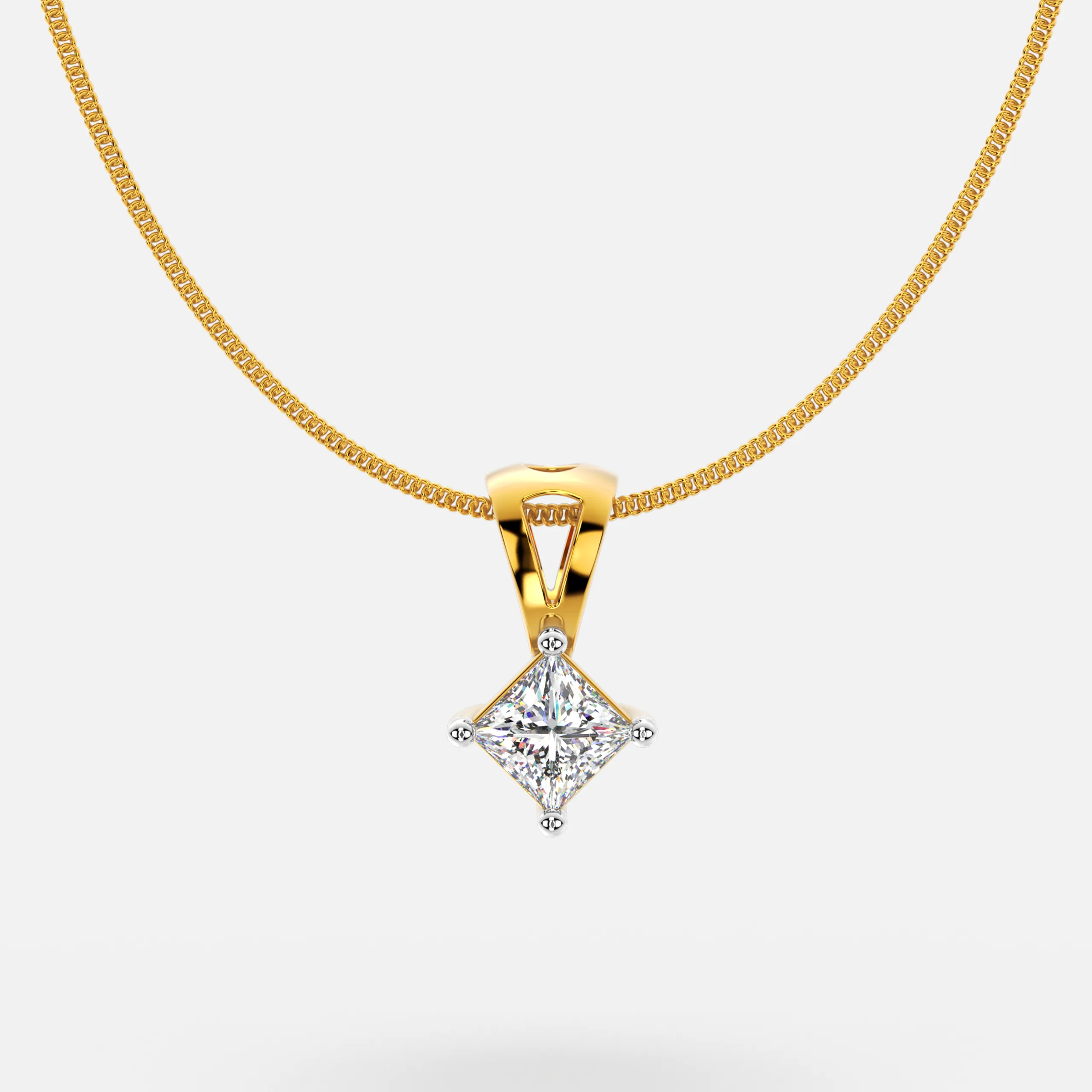 Radiant Princess Diamond Pendant