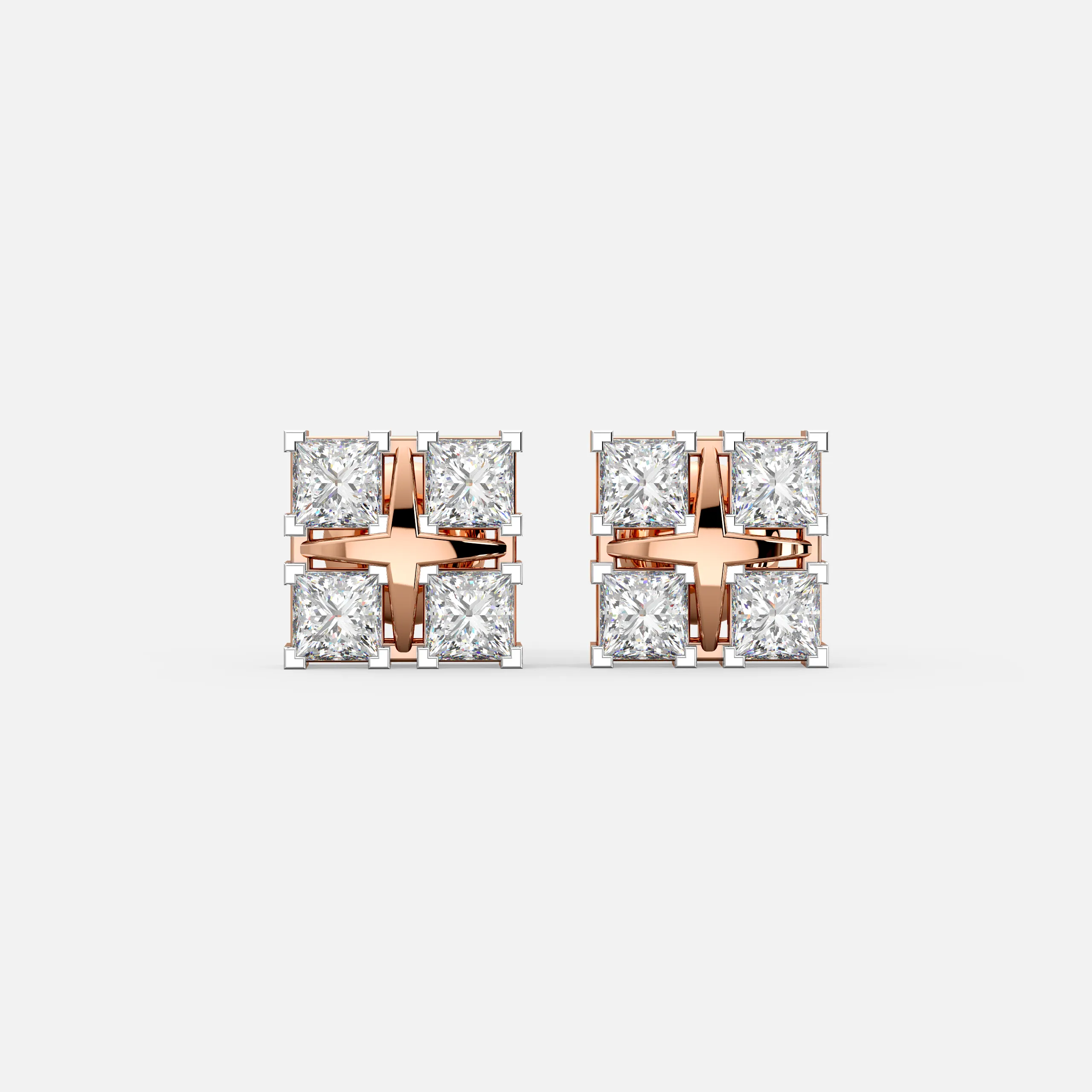 Quad Princess Diamond Studs